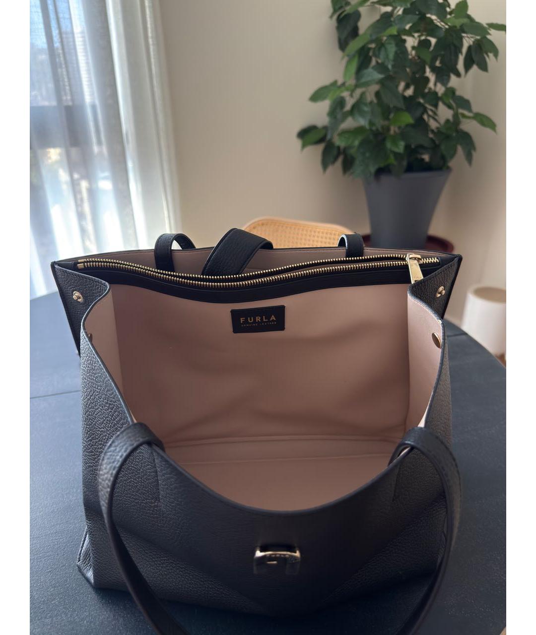 FURLA Черная кожаная сумка через плечо, фото 4