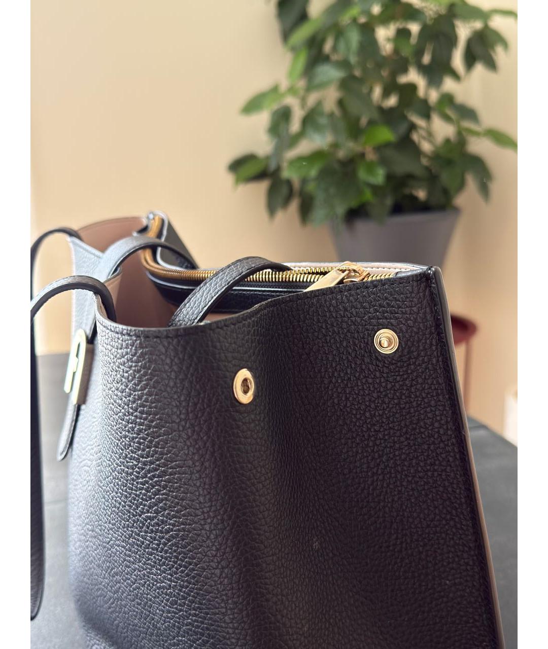 FURLA Черная кожаная сумка через плечо, фото 3