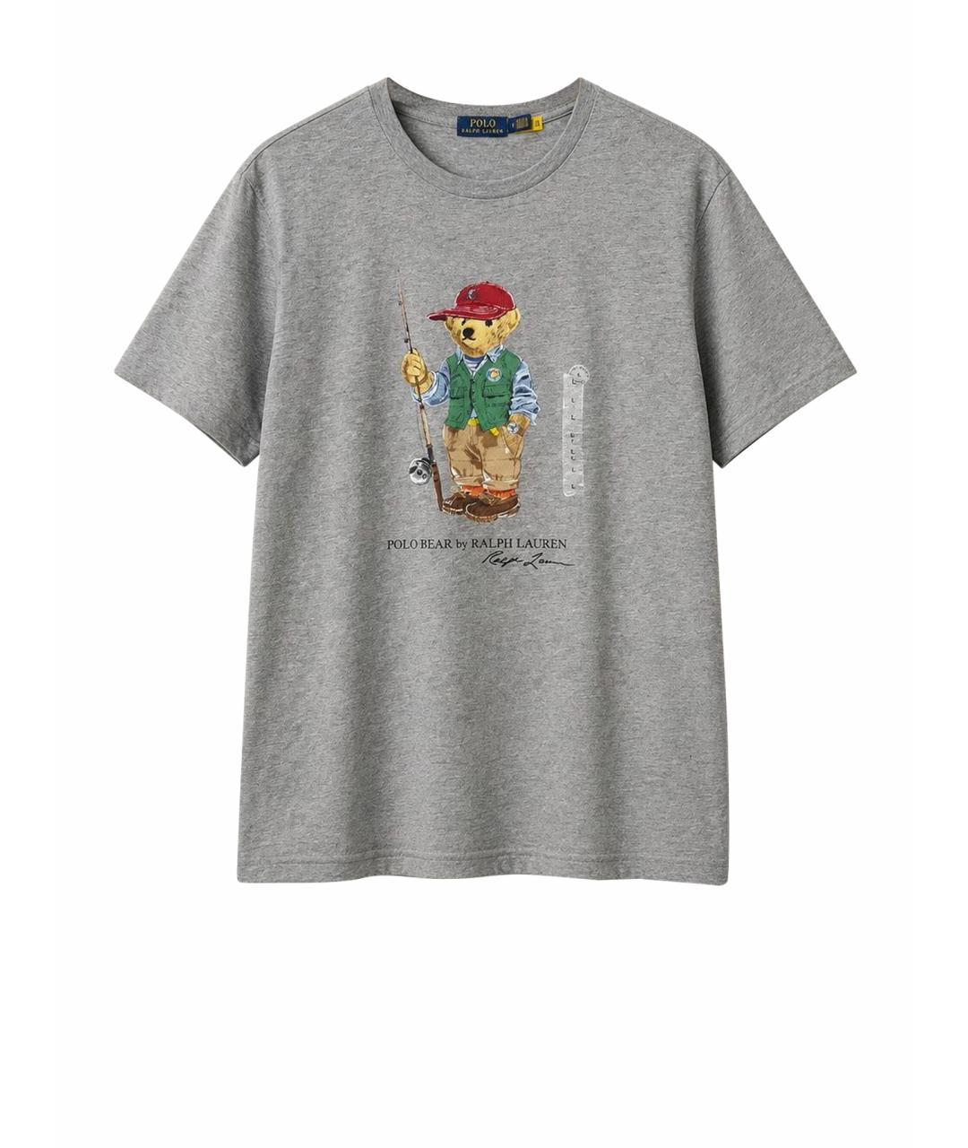 POLO RALPH LAUREN Серая хлопковая футболка, фото 1