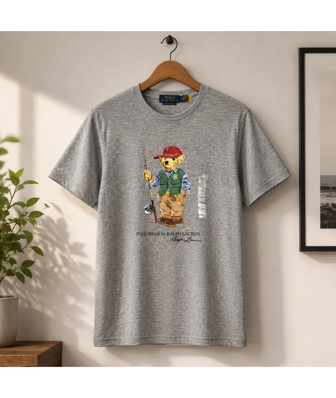 POLO RALPH LAUREN Серая хлопковая футболка, фото 7