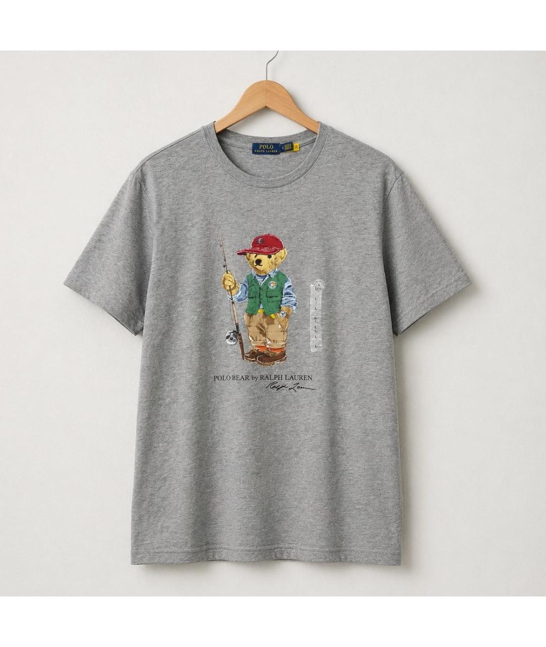 POLO RALPH LAUREN Серая хлопковая футболка, фото 8