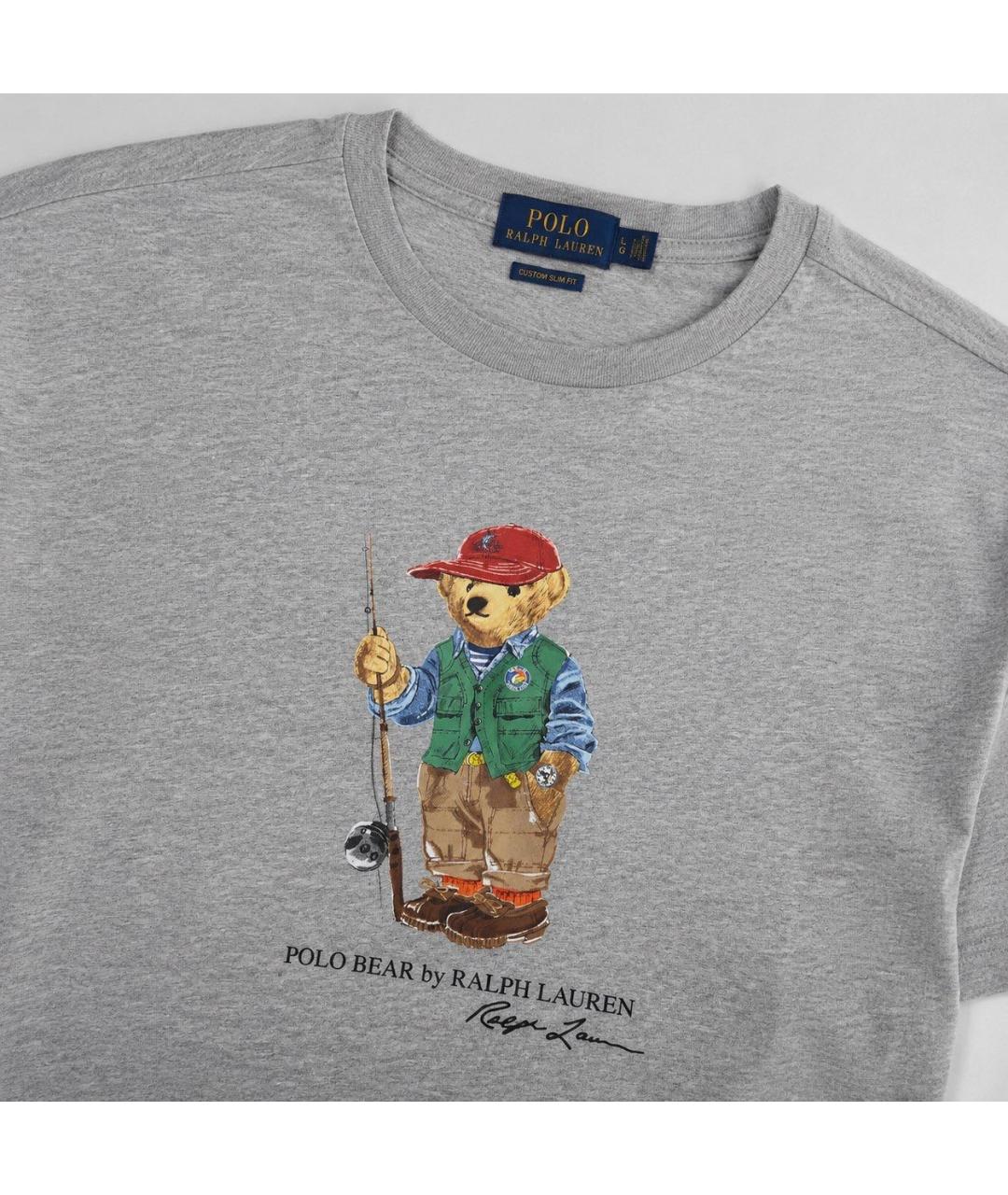 POLO RALPH LAUREN Серая хлопковая футболка, фото 2