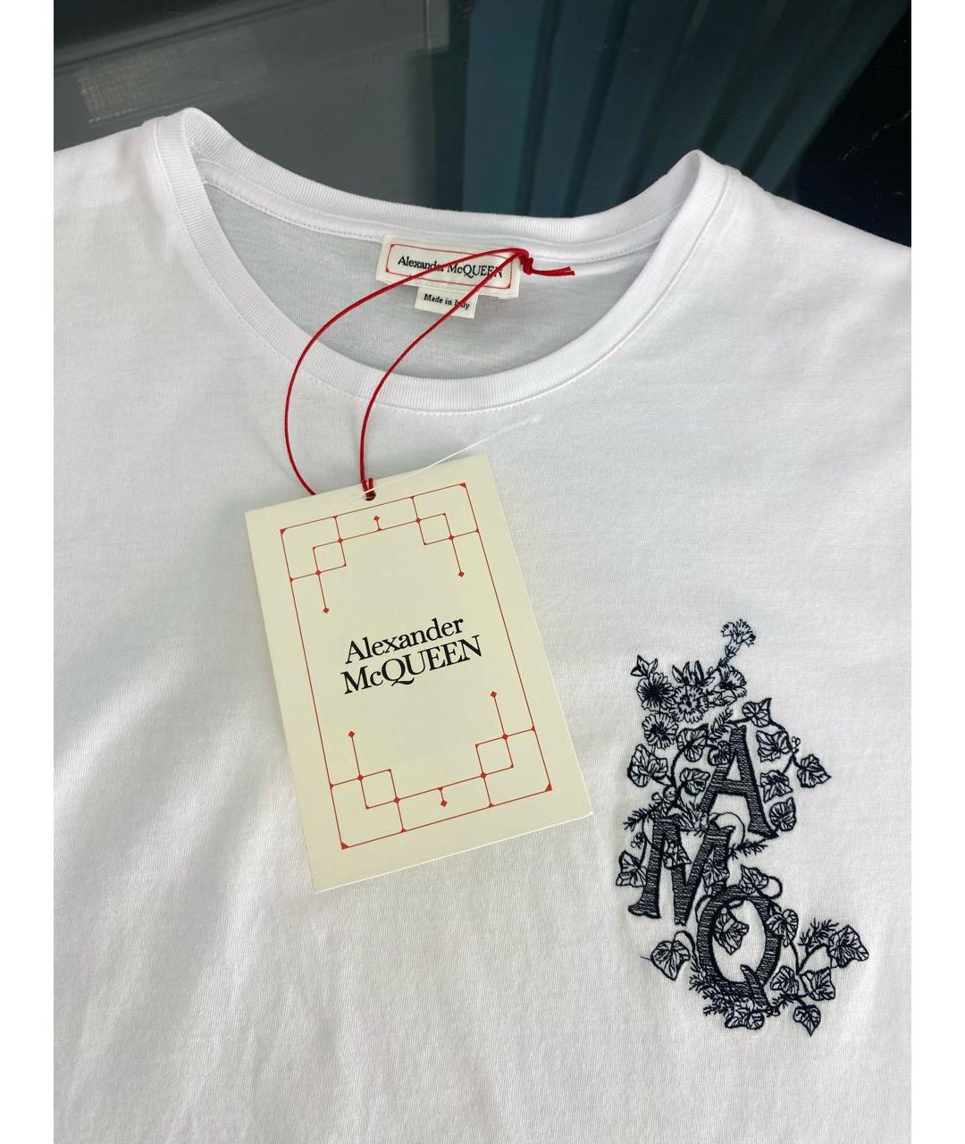 ALEXANDER MCQUEEN Белая хлопковая футболка, фото 3