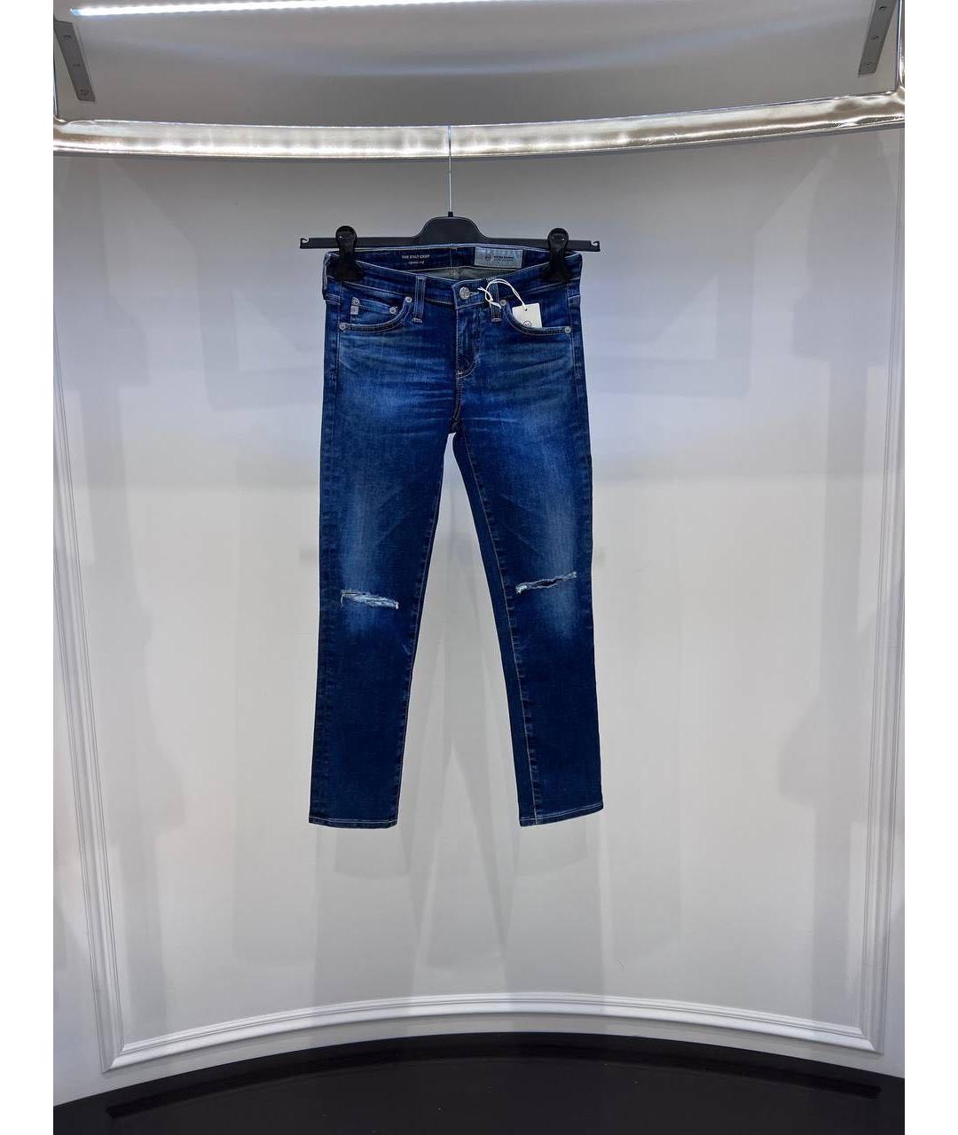 AG JEANS Темно-синие джинсы слим, фото 4