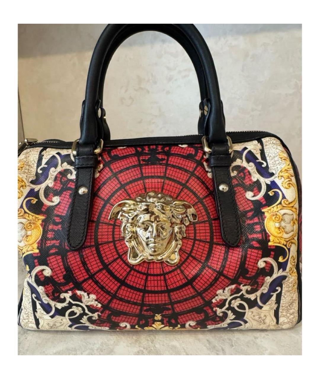 VERSACE Красная кожаная сумка с короткими ручками, фото 2
