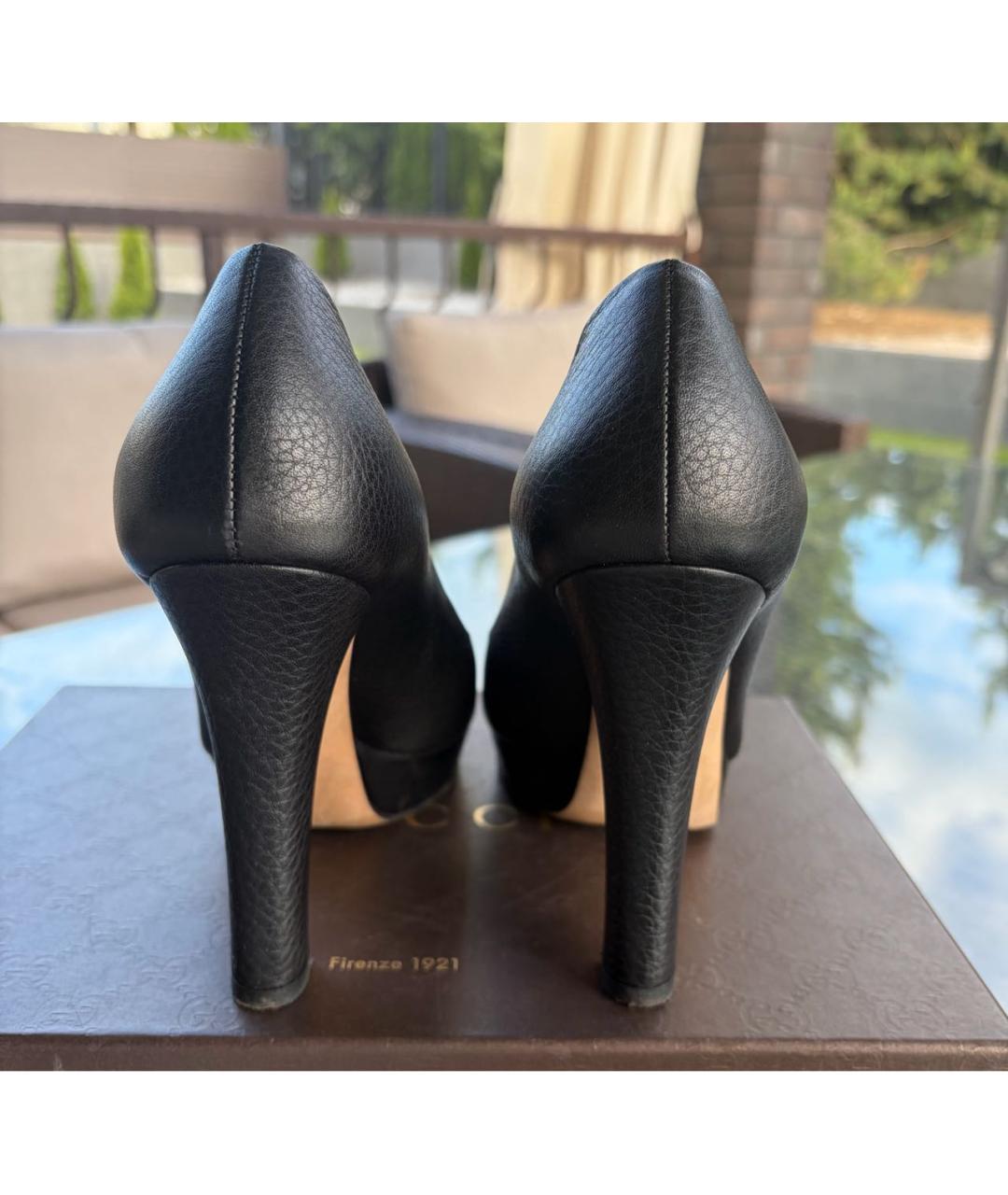 GUCCI Черные кожаные туфли, фото 4