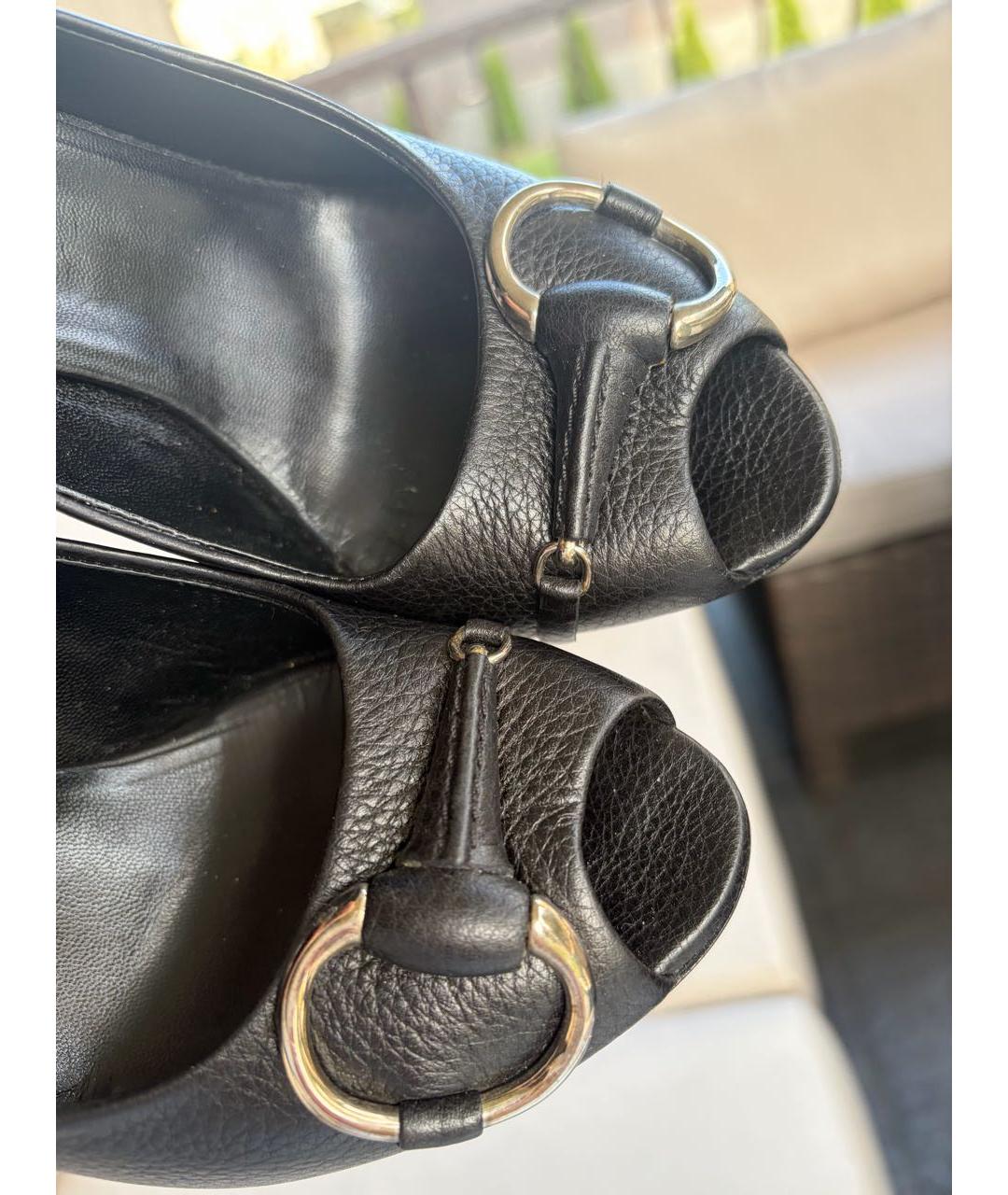 GUCCI Черные кожаные туфли, фото 3