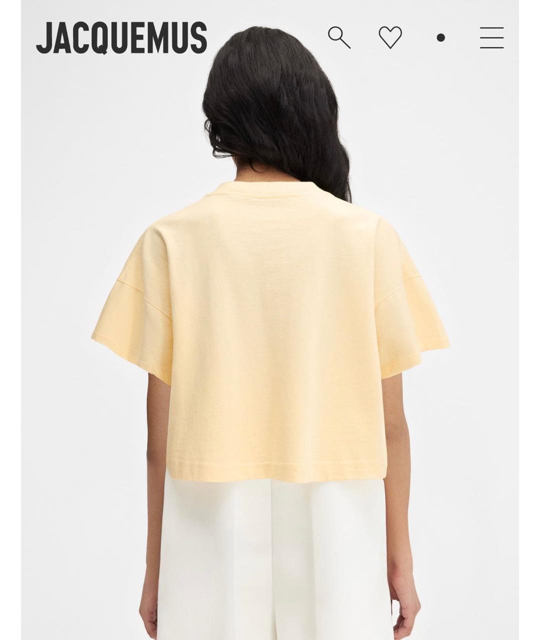 JACQUEMUS Желтая хлопковая футболка, фото 8