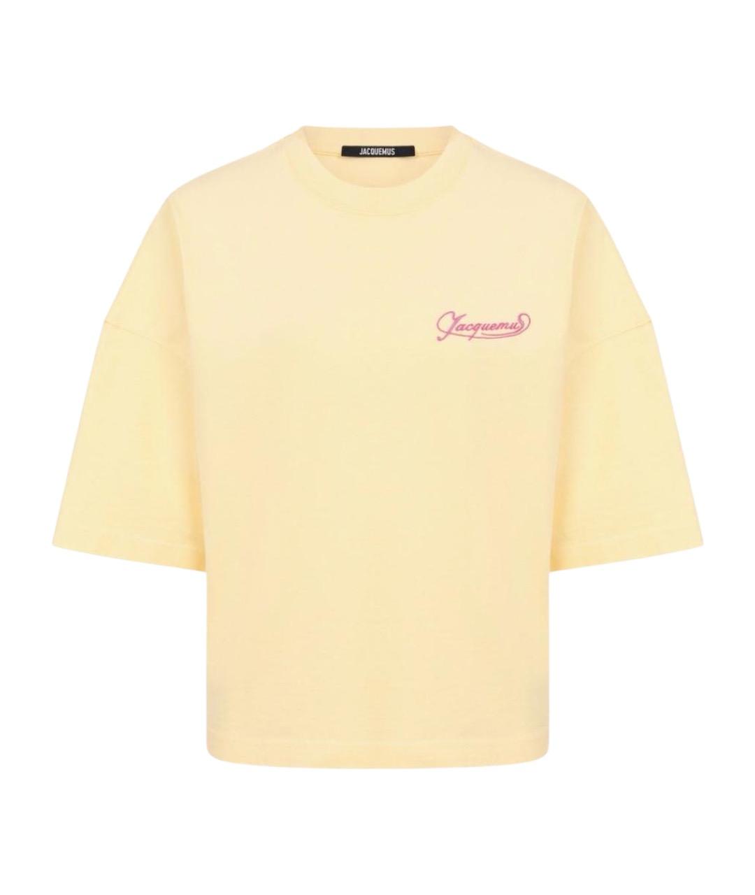 JACQUEMUS Желтая хлопковая футболка, фото 1