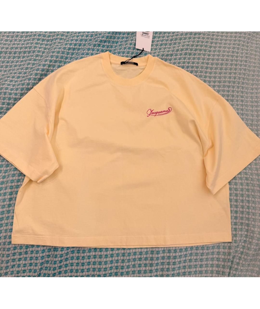 JACQUEMUS Желтая хлопковая футболка, фото 2