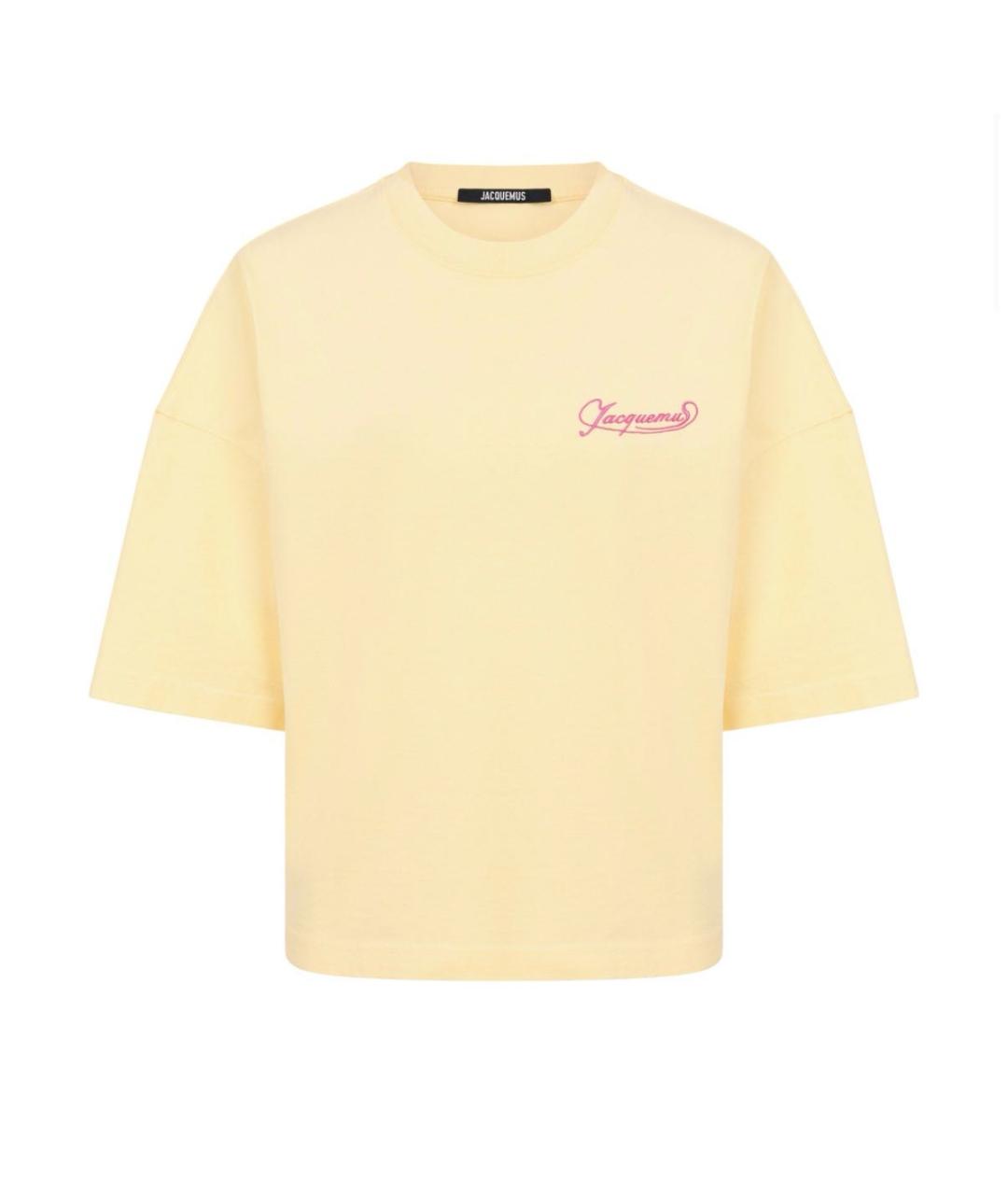 JACQUEMUS Желтая хлопковая футболка, фото 9