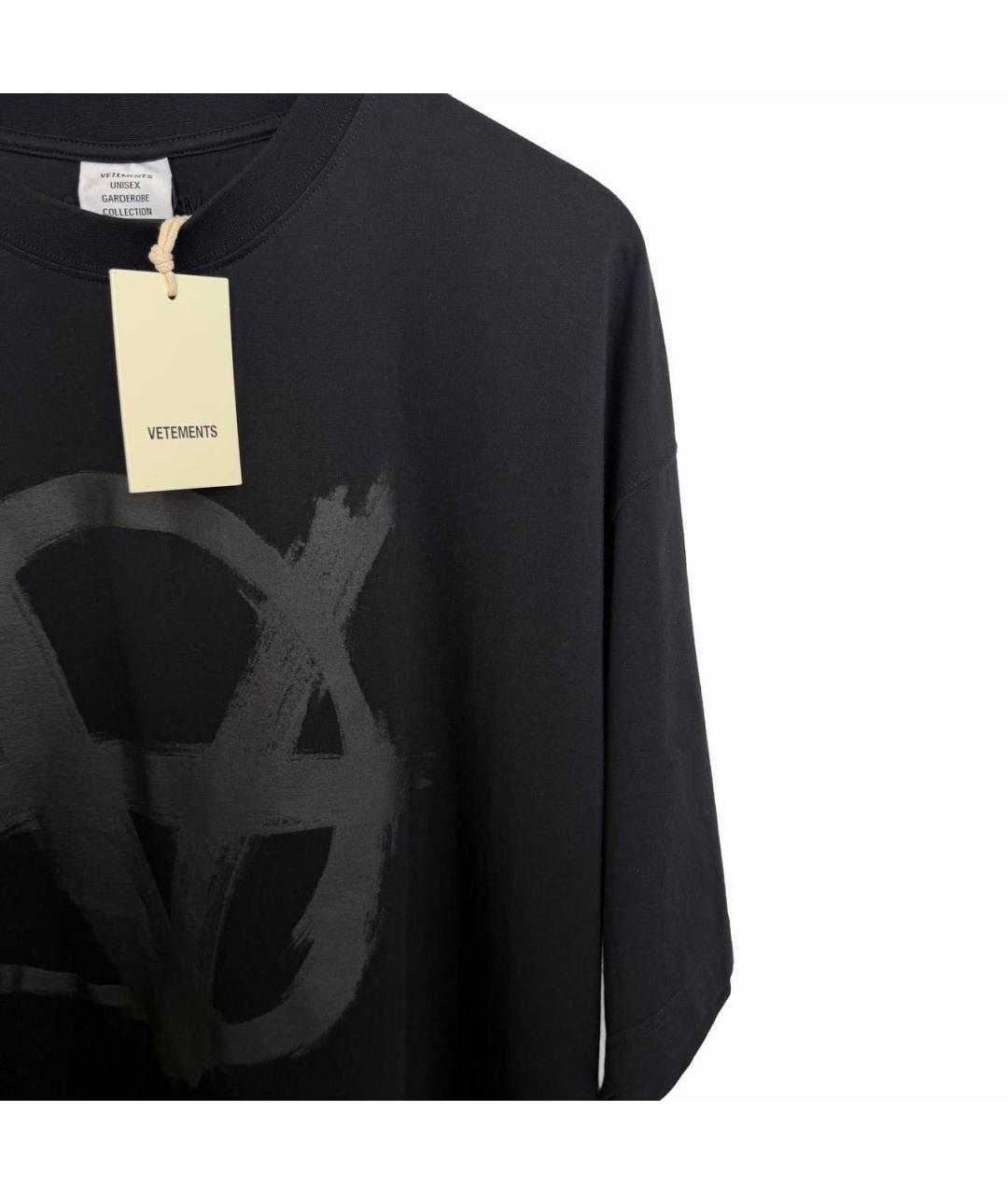 VETEMENTS Черная футболка, фото 2