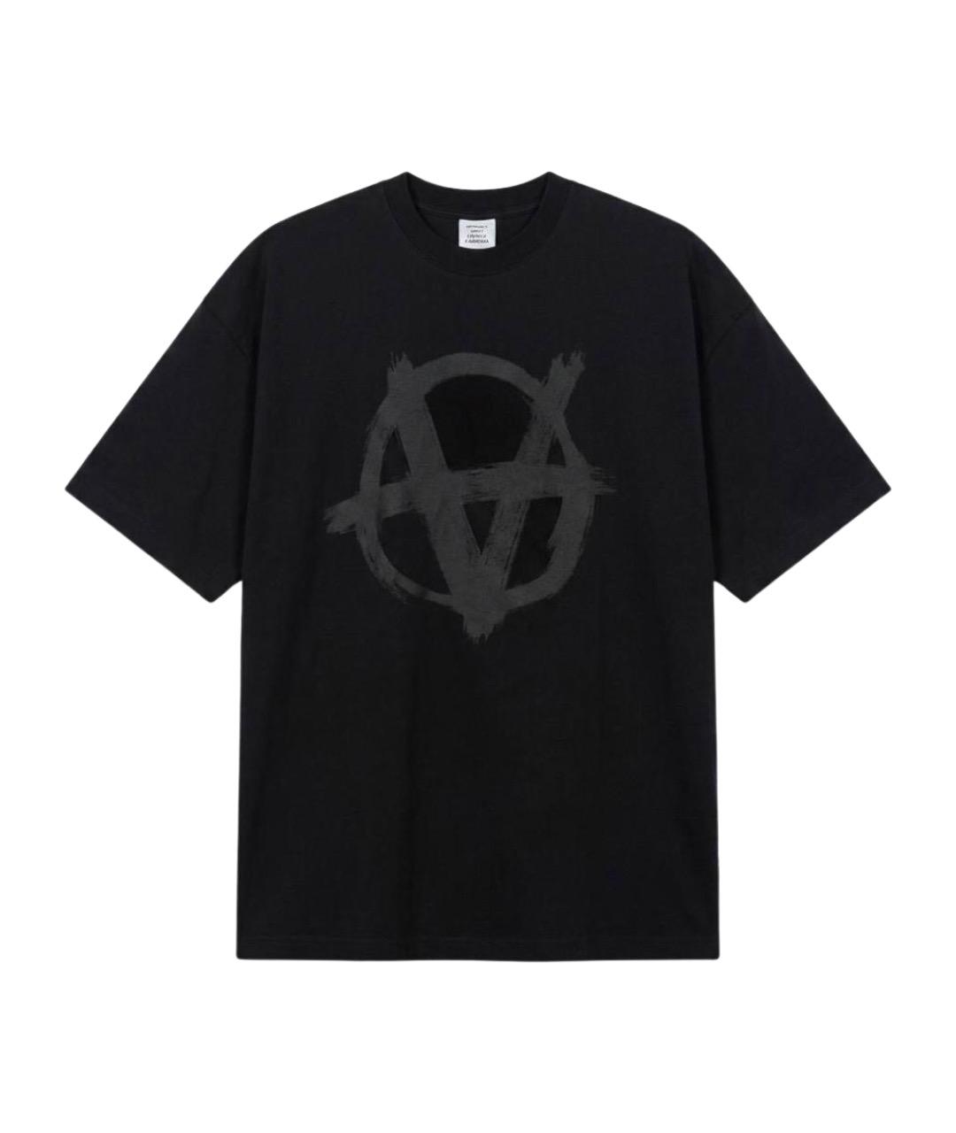 VETEMENTS Черная футболка, фото 1
