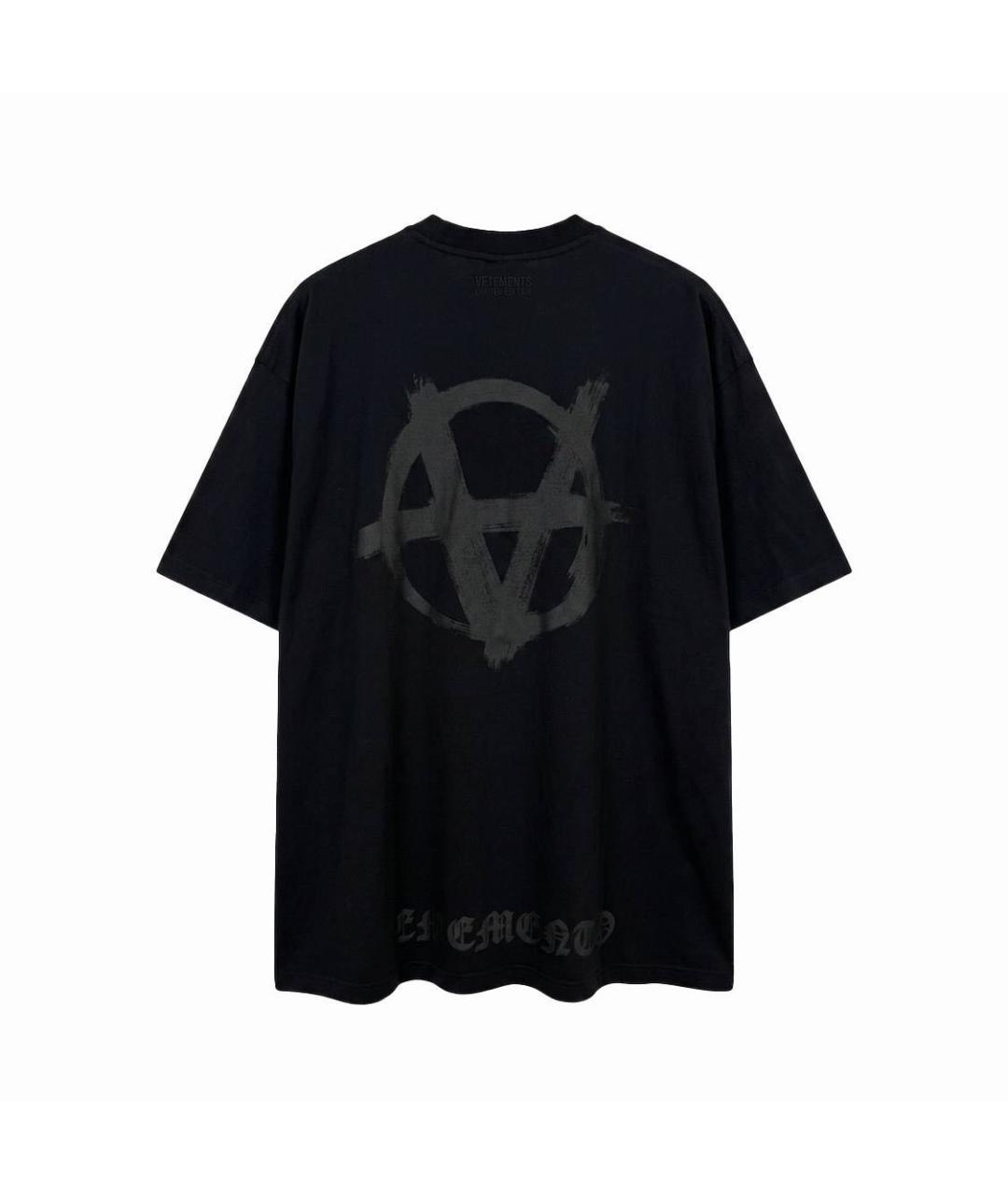VETEMENTS Черная футболка, фото 3