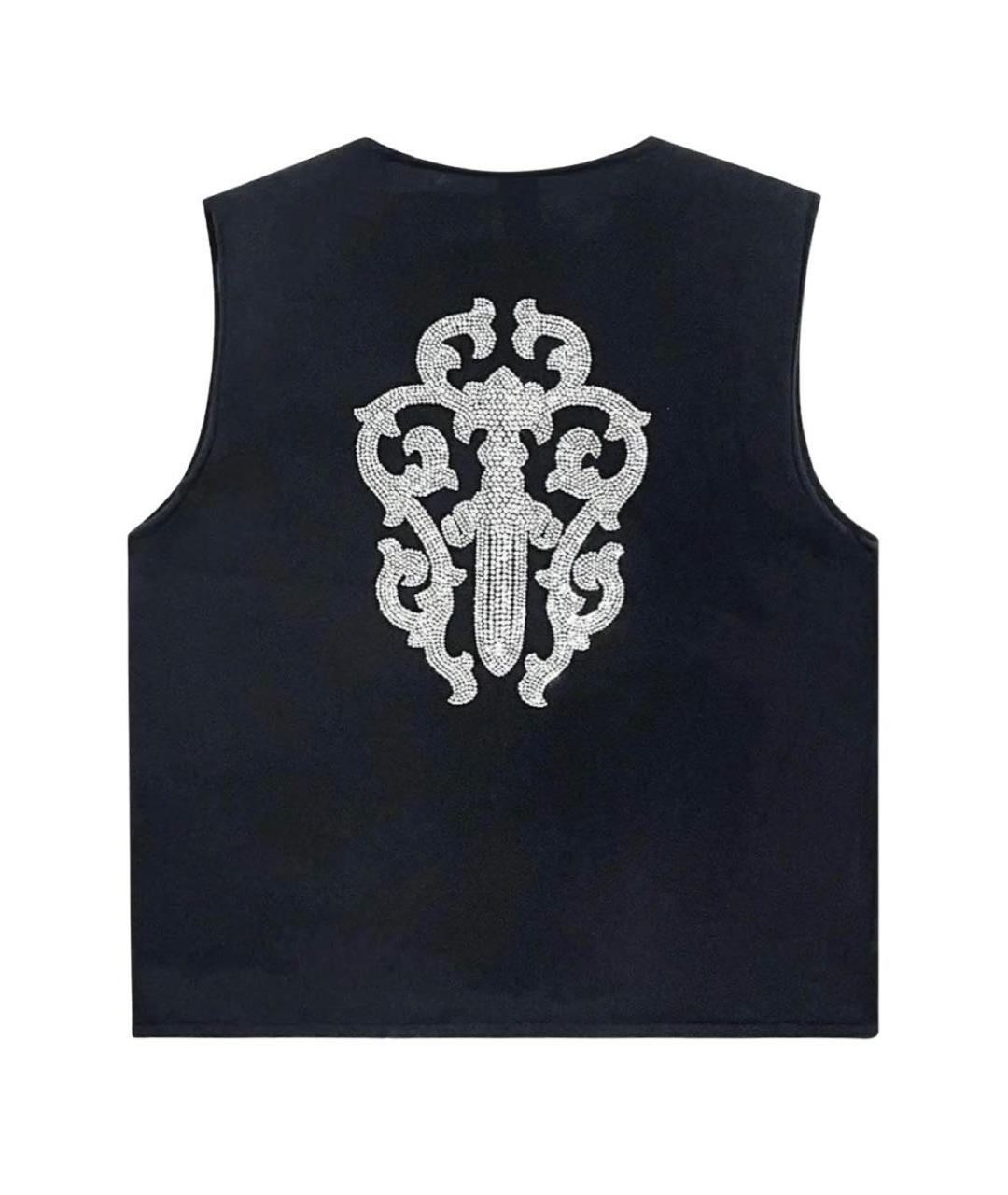 CHROME HEARTS Черная кашемировая майка, фото 5