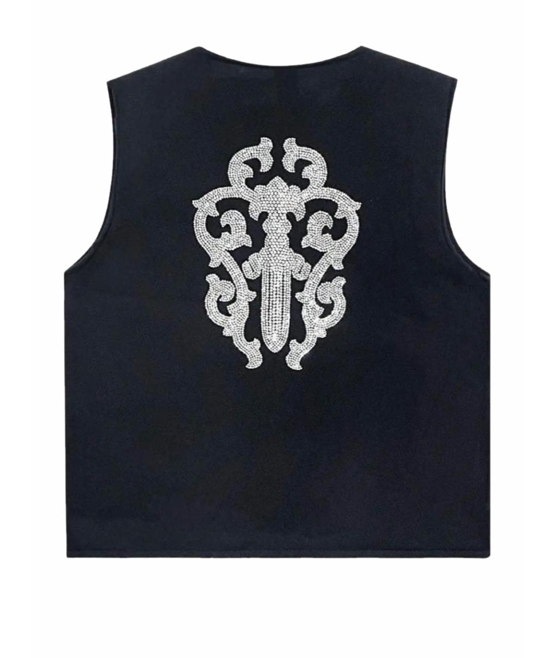 CHROME HEARTS Черная кашемировая майка, фото 1