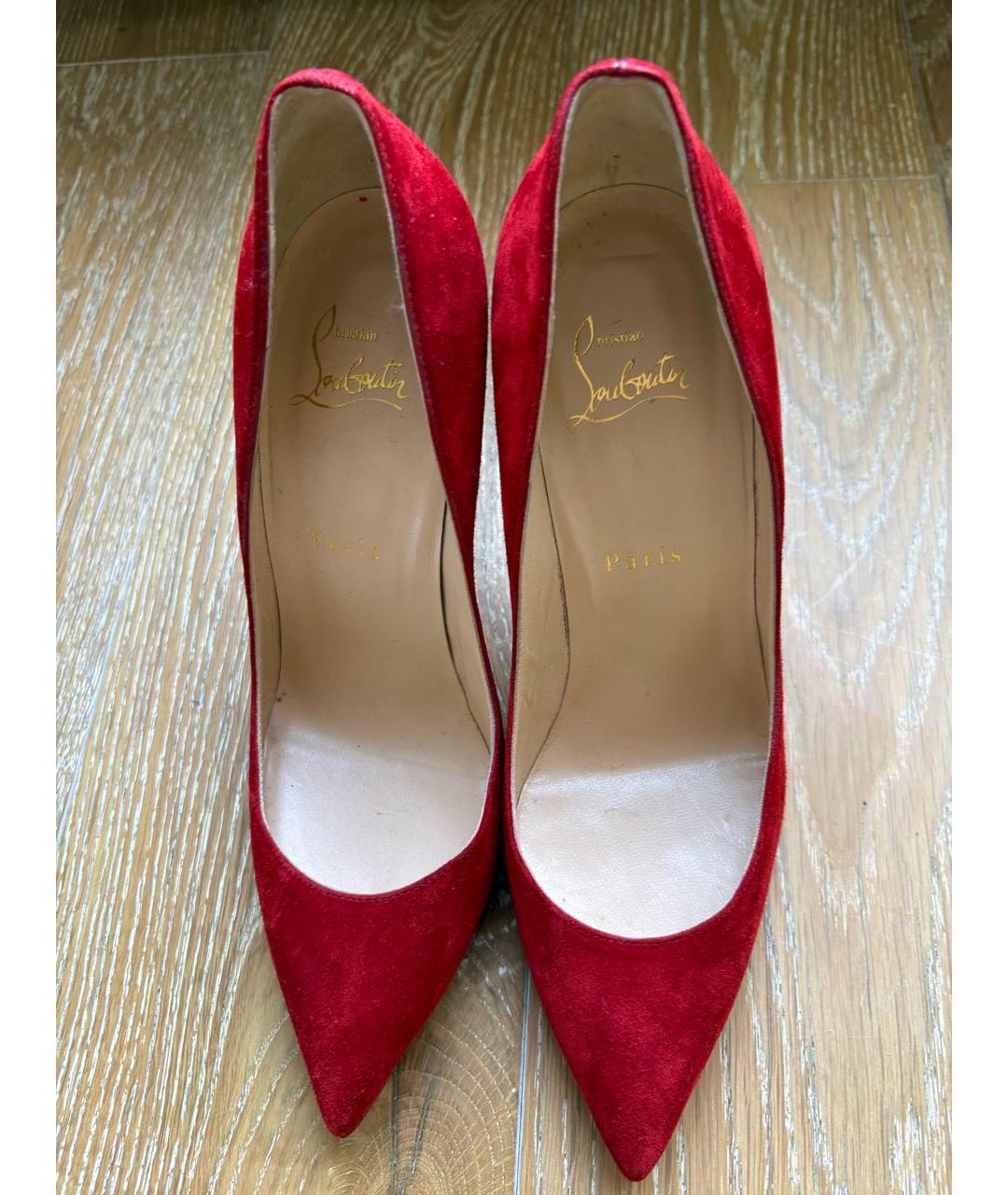 CHRISTIAN LOUBOUTIN Красные замшевые туфли, фото 3