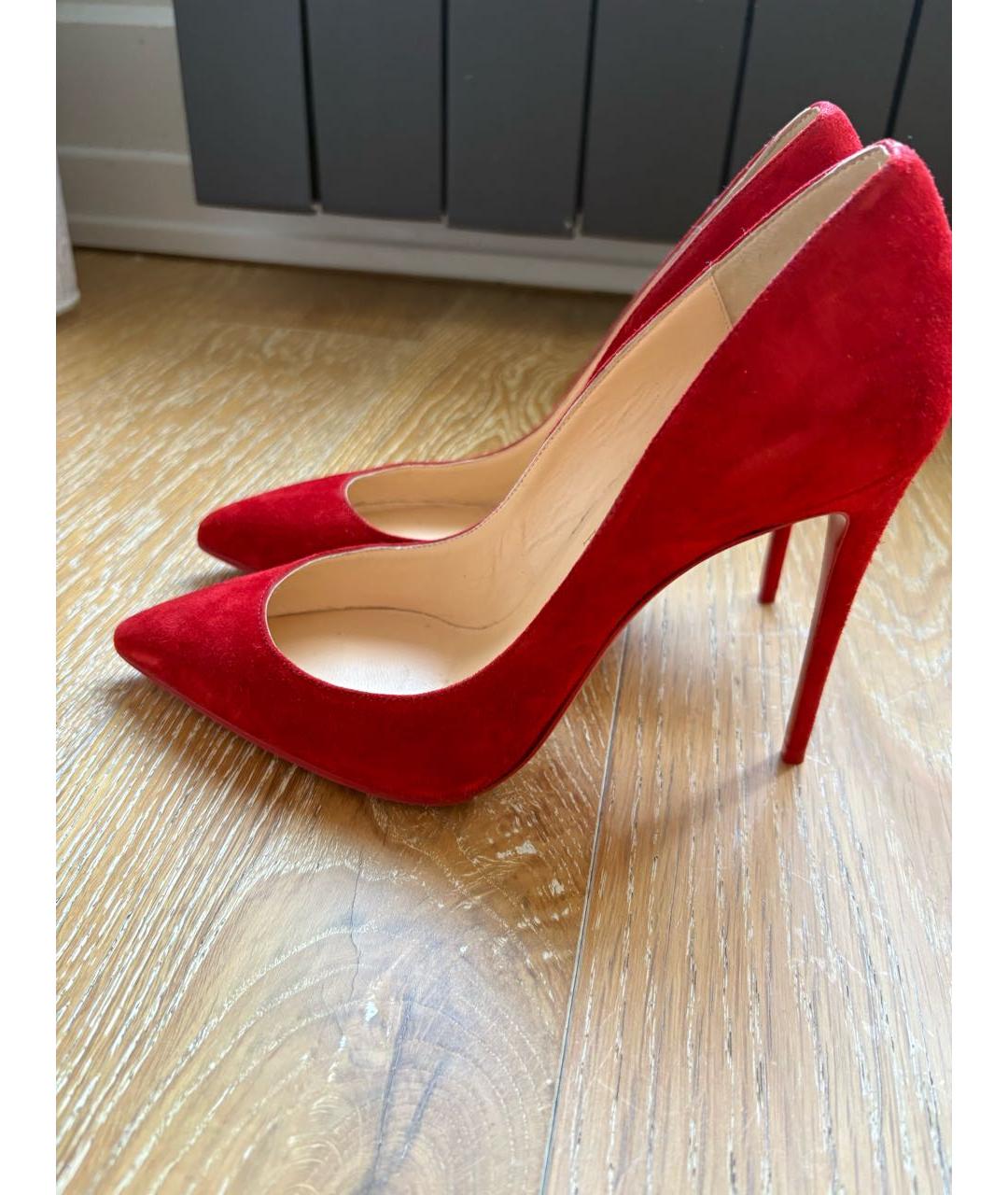 CHRISTIAN LOUBOUTIN Красные замшевые туфли, фото 5
