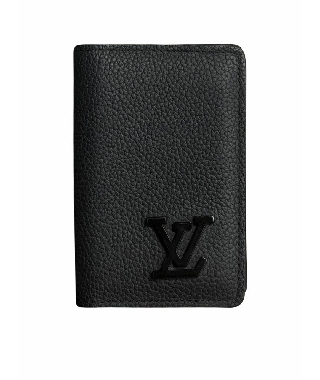 LOUIS VUITTON Черный кожаный кардхолдер, фото 1