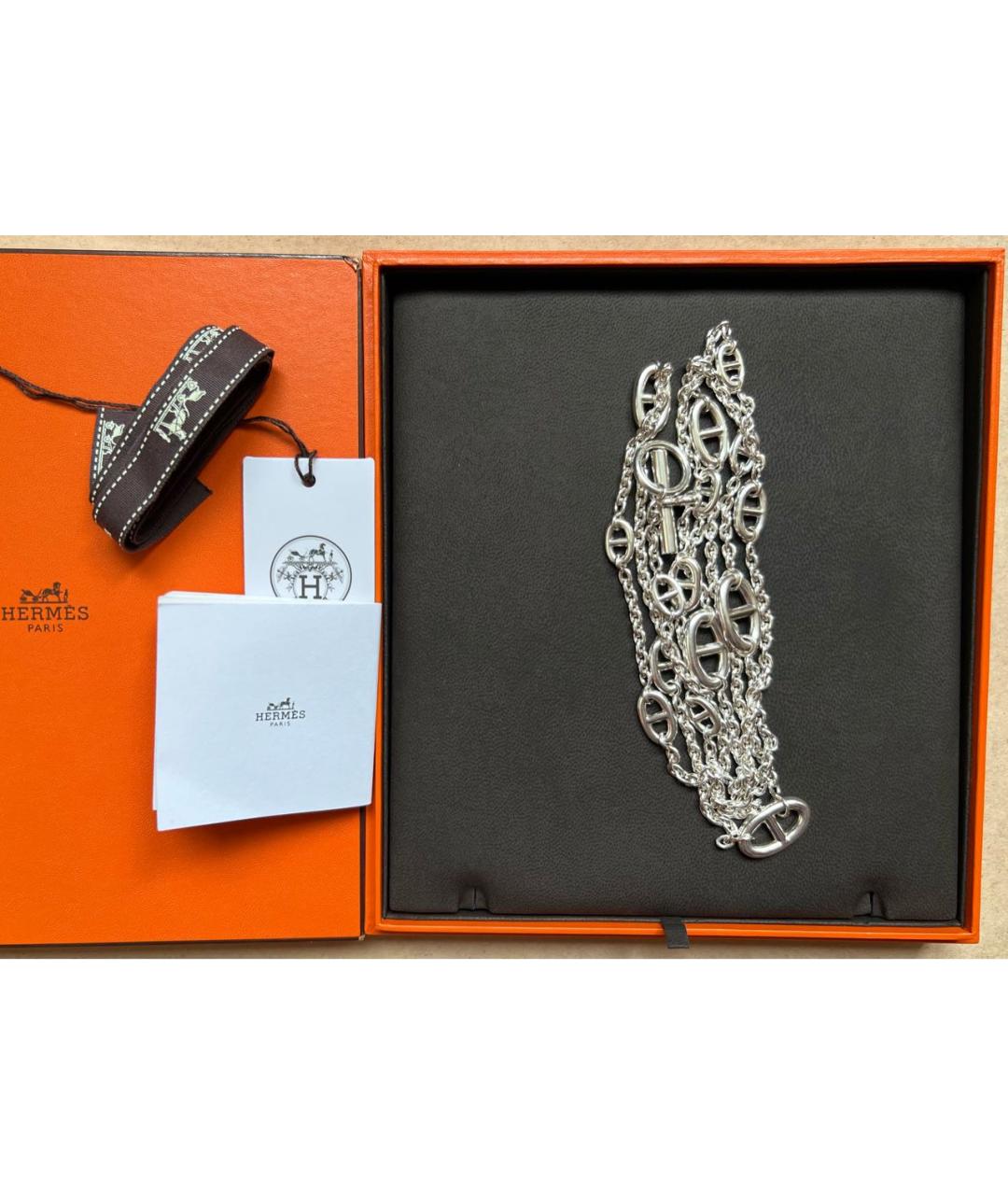 HERMES Серебряное серебряное колье, фото 6