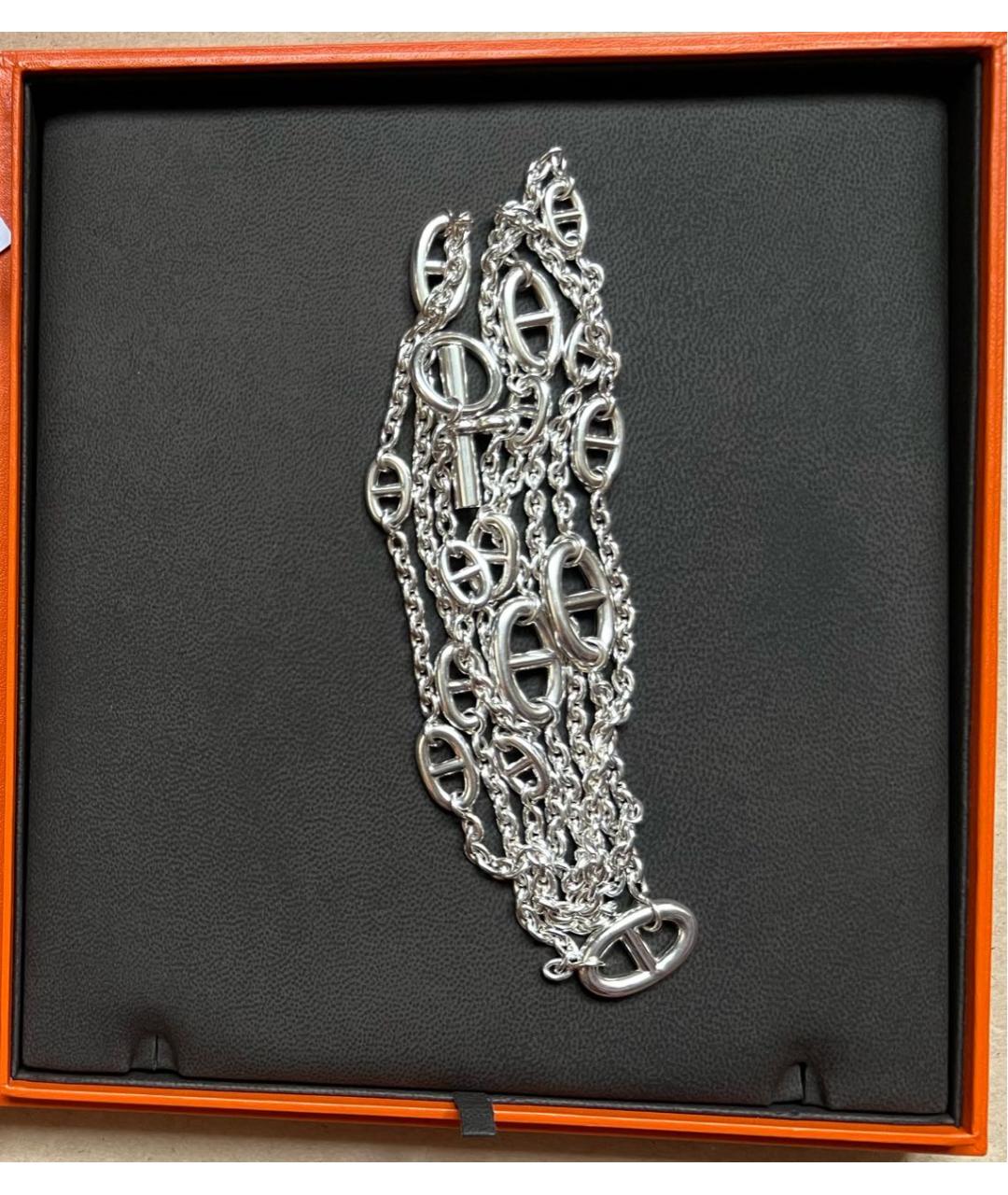 HERMES Серебряное серебряное колье, фото 7