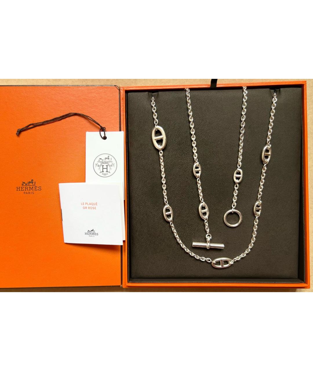 HERMES Серебряное серебряное колье, фото 3