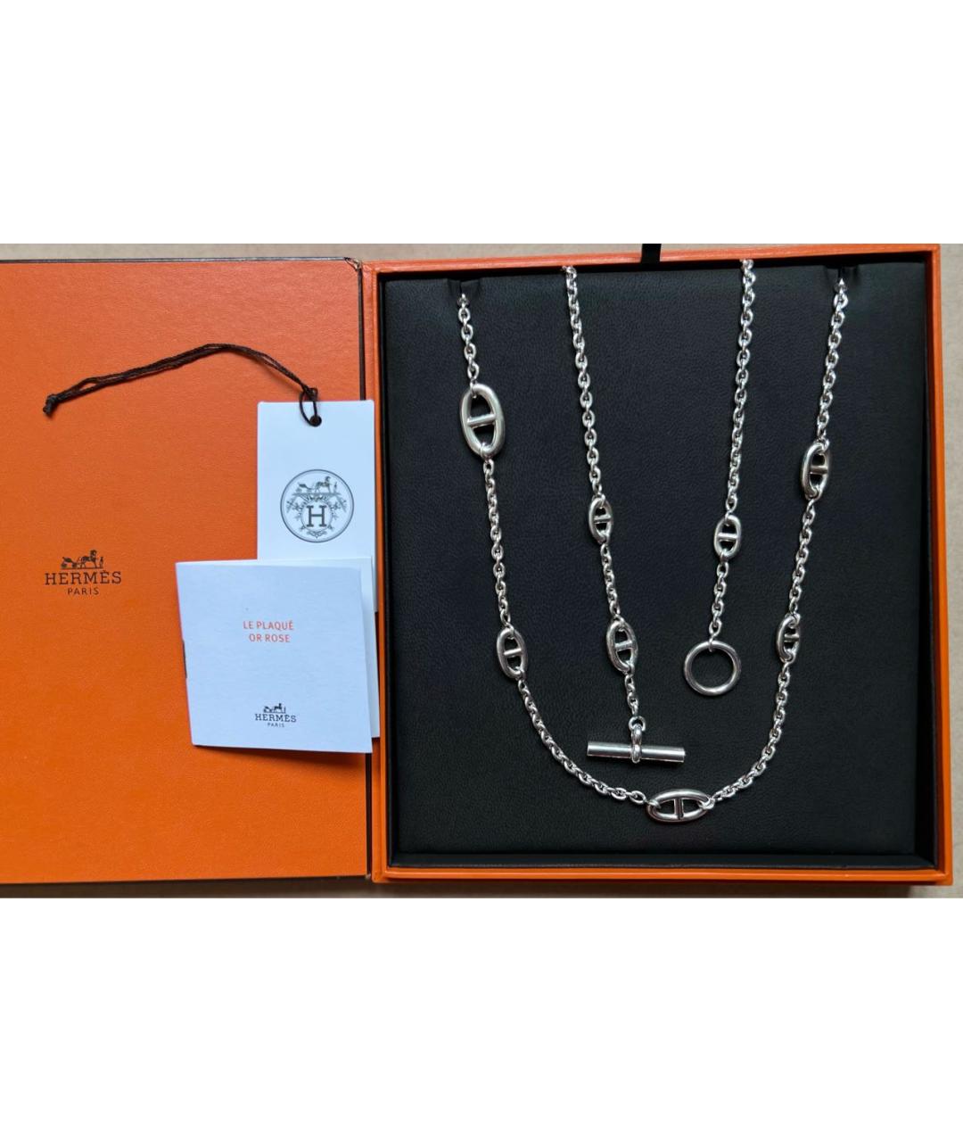 HERMES Серебряное серебряное колье, фото 4