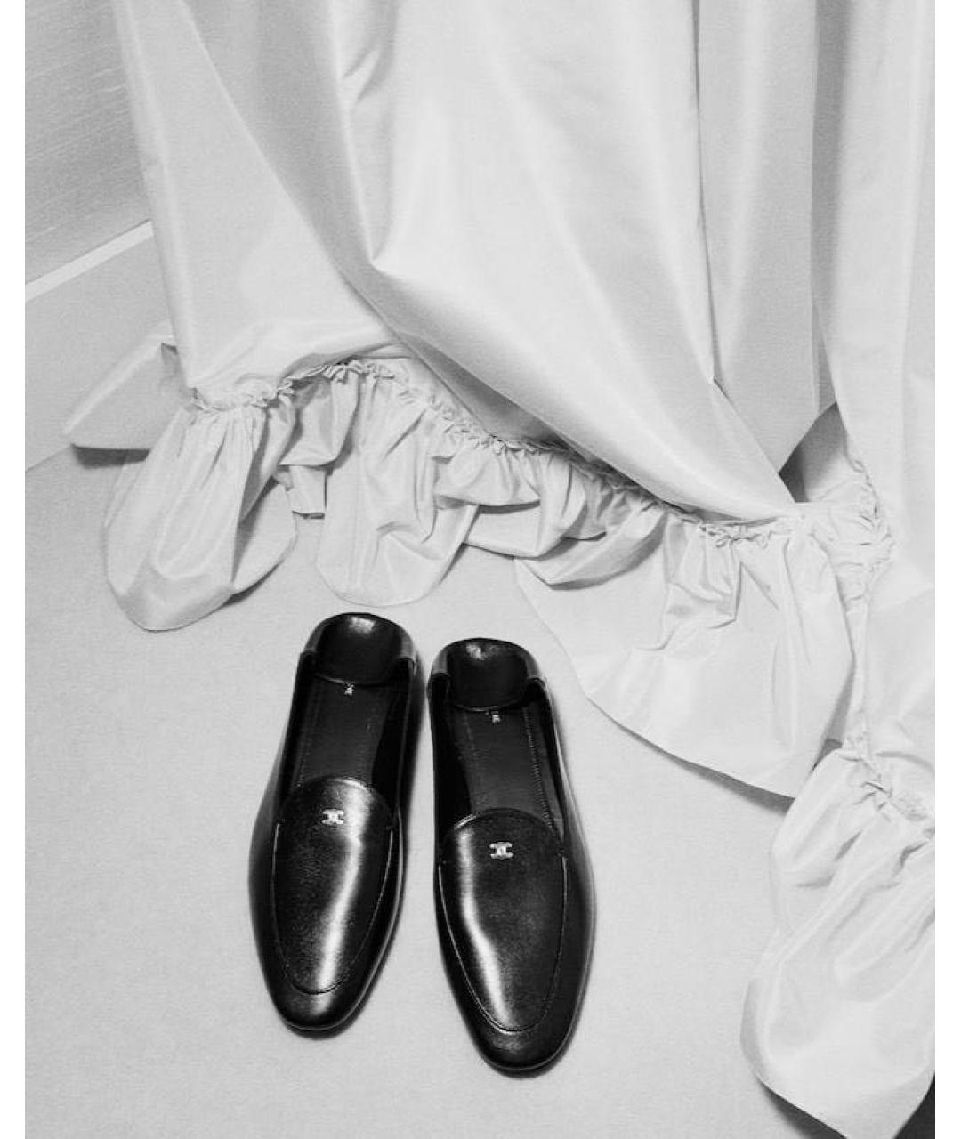 CELINE Черные кожаные мокасины, фото 6