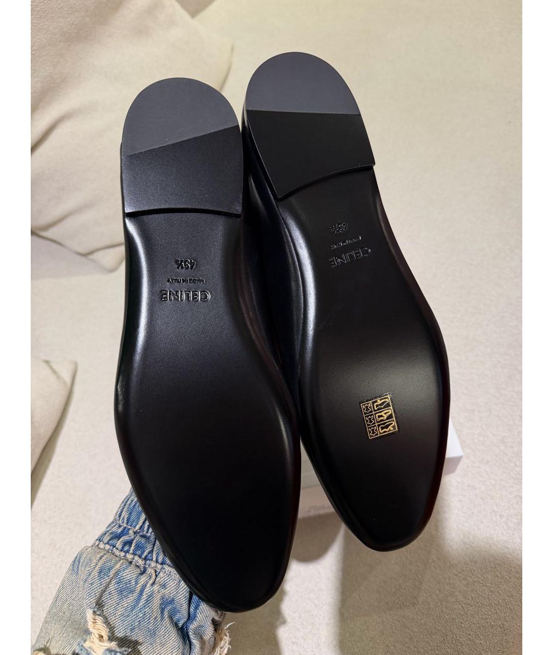 CELINE Черные кожаные мокасины, фото 4
