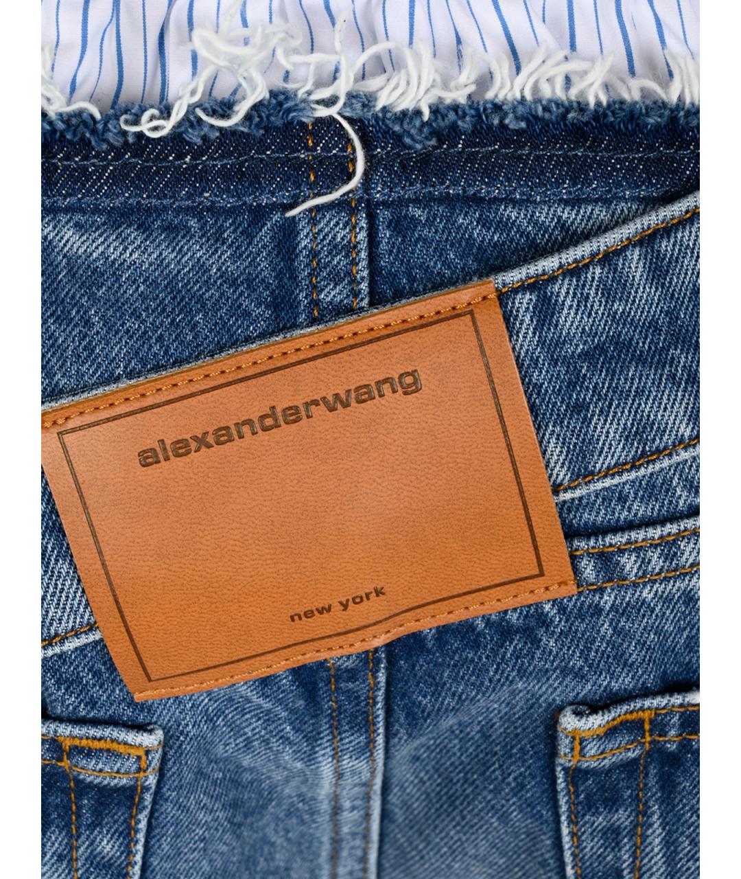 ALEXANDER WANG Синие хлопковые прямые джинсы, фото 6