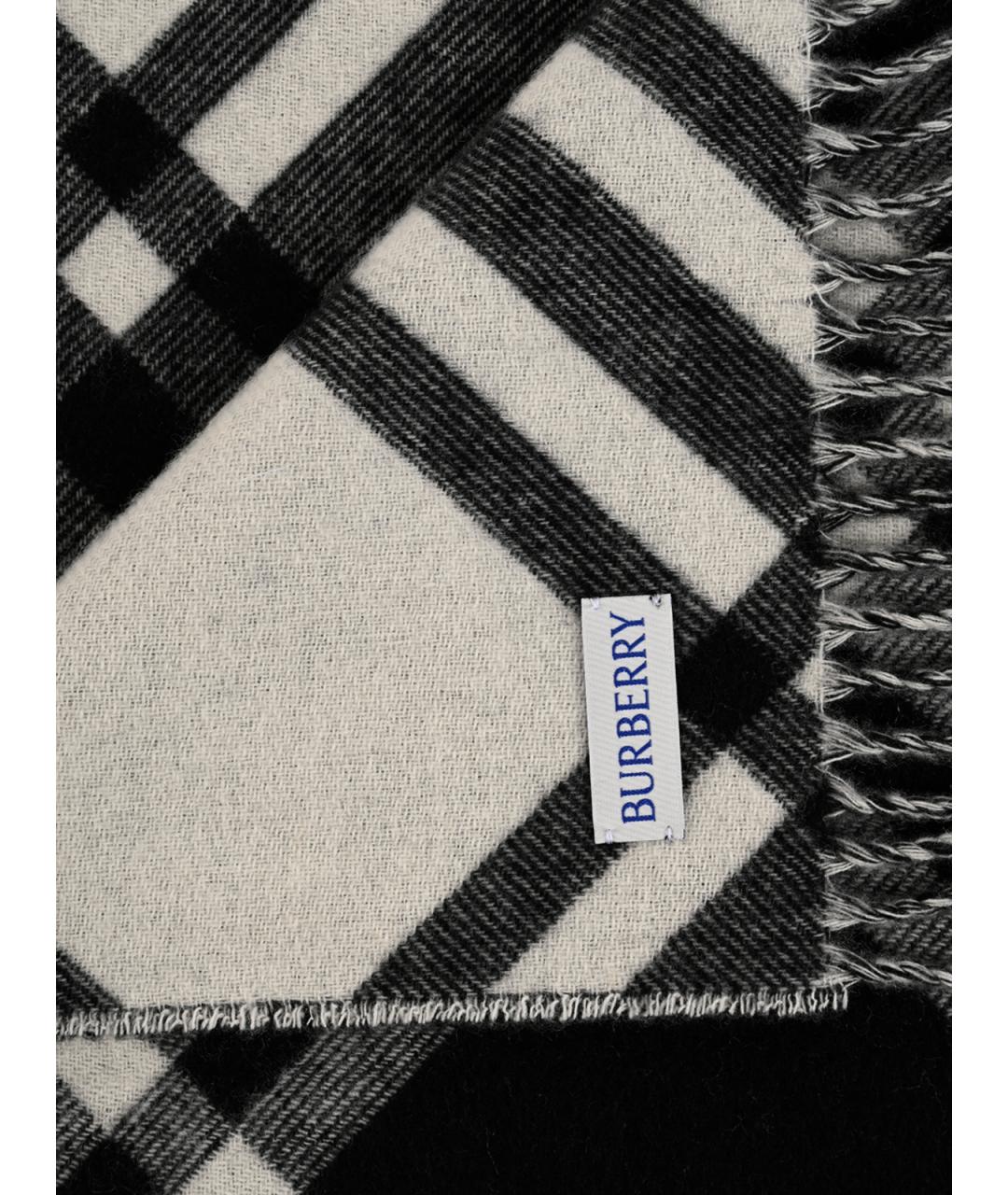 BURBERRY Черный кашемировый шарф, фото 4