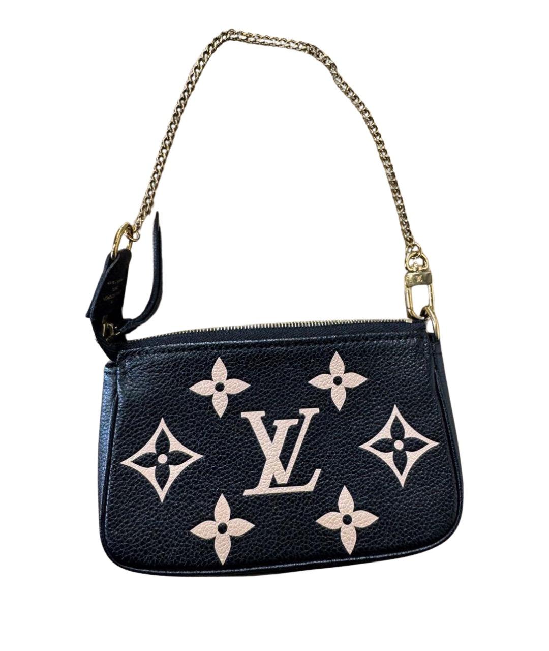 LOUIS VUITTON Черная кожаная сумка с короткими ручками, фото 1