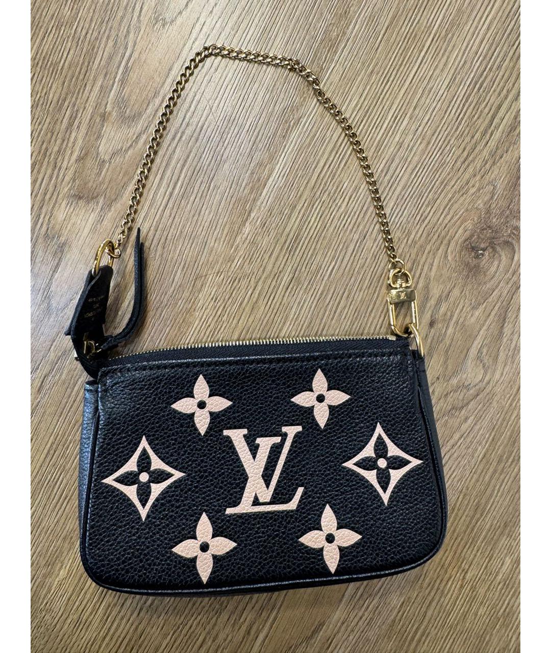 LOUIS VUITTON Черная кожаная сумка с короткими ручками, фото 2