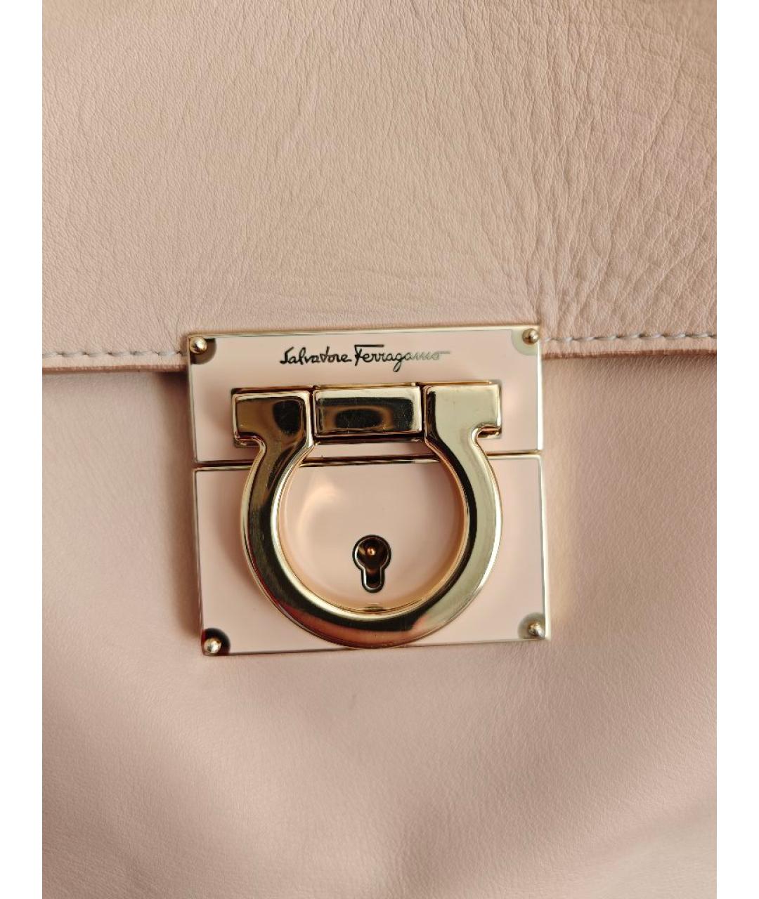 FERRAGAMO Бежевая кожаная сумка тоут, фото 6