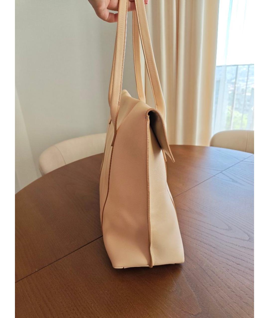 FERRAGAMO Бежевая кожаная сумка тоут, фото 2
