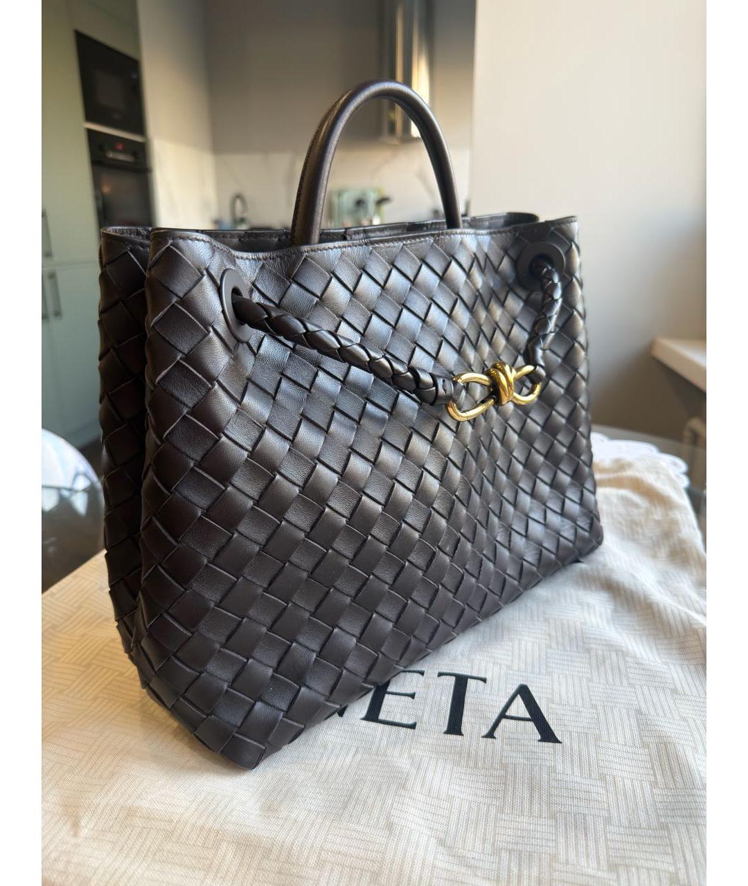 BOTTEGA VENETA Коричневая кожаная сумка тоут, фото 2