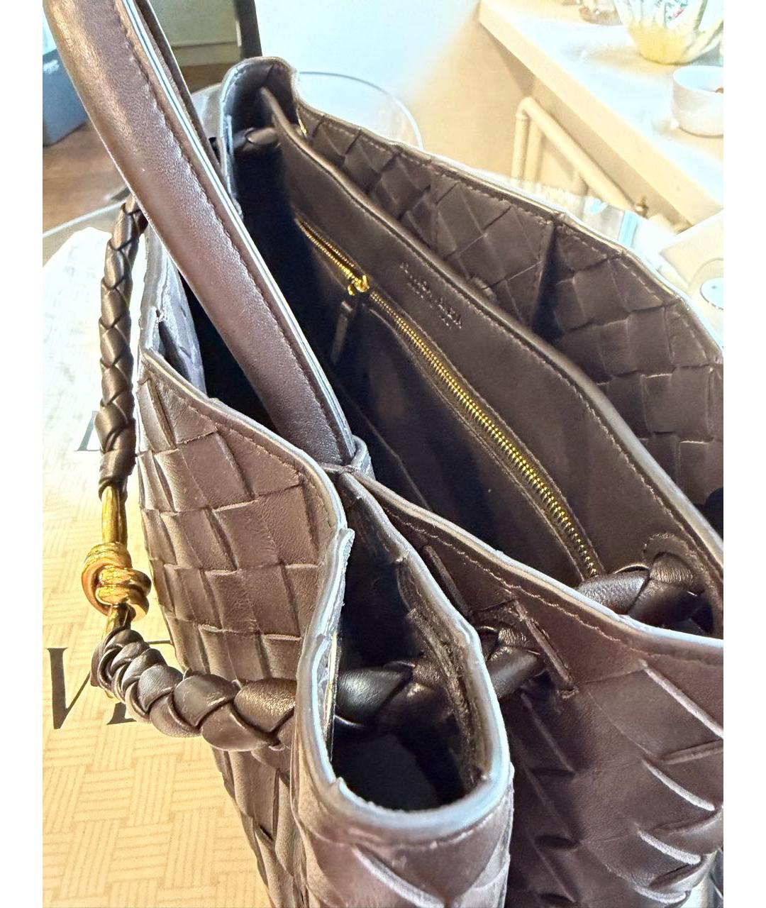 BOTTEGA VENETA Коричневая кожаная сумка тоут, фото 4