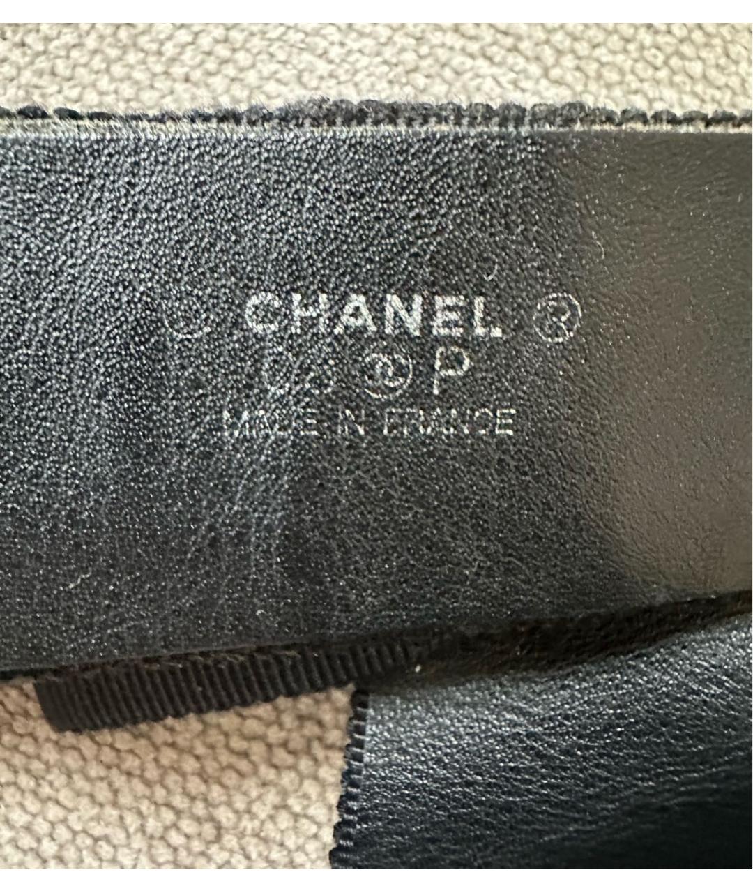 CHANEL Черный кожаный ремень, фото 3