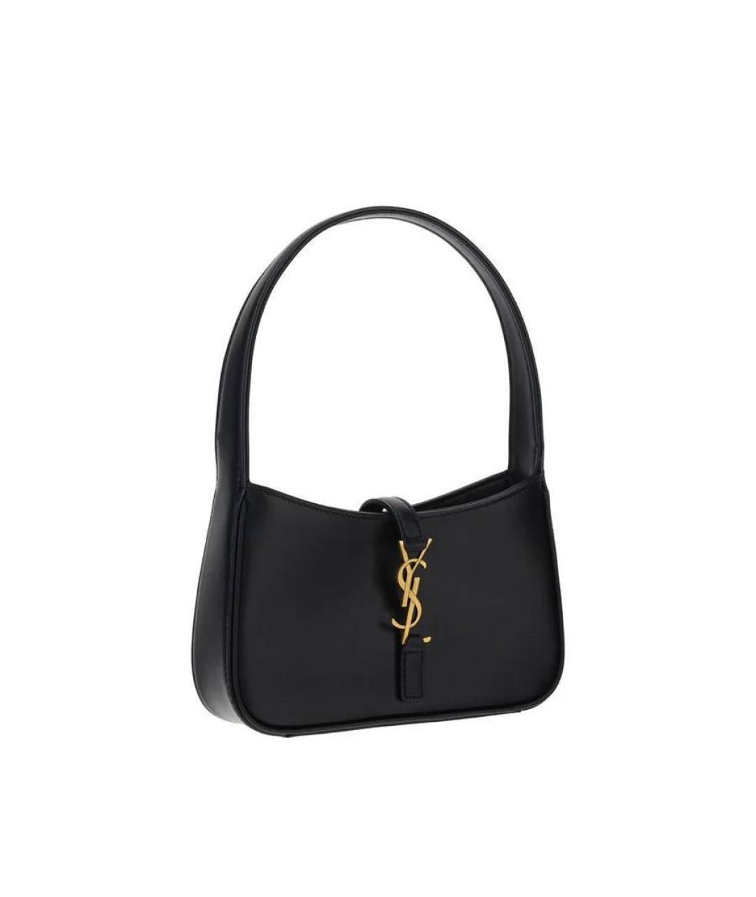 SAINT LAURENT Черная кожаная сумка с короткими ручками, фото 4