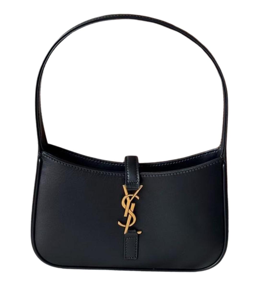 SAINT LAURENT Черная кожаная сумка с короткими ручками, фото 1
