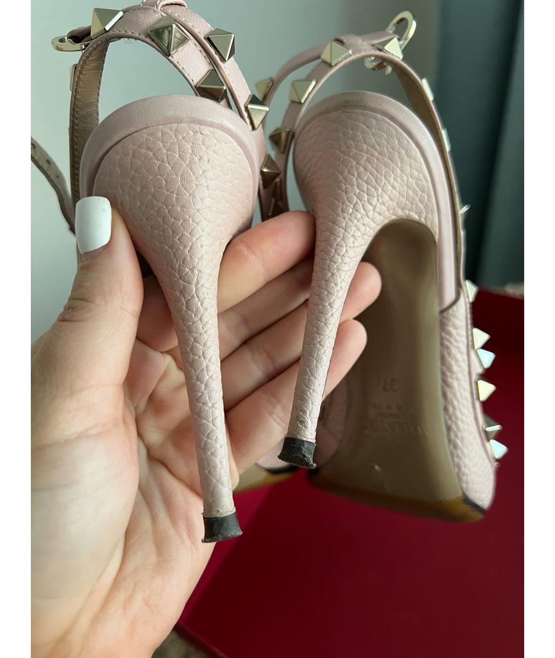 VALENTINO Розовые кожаные туфли, фото 4