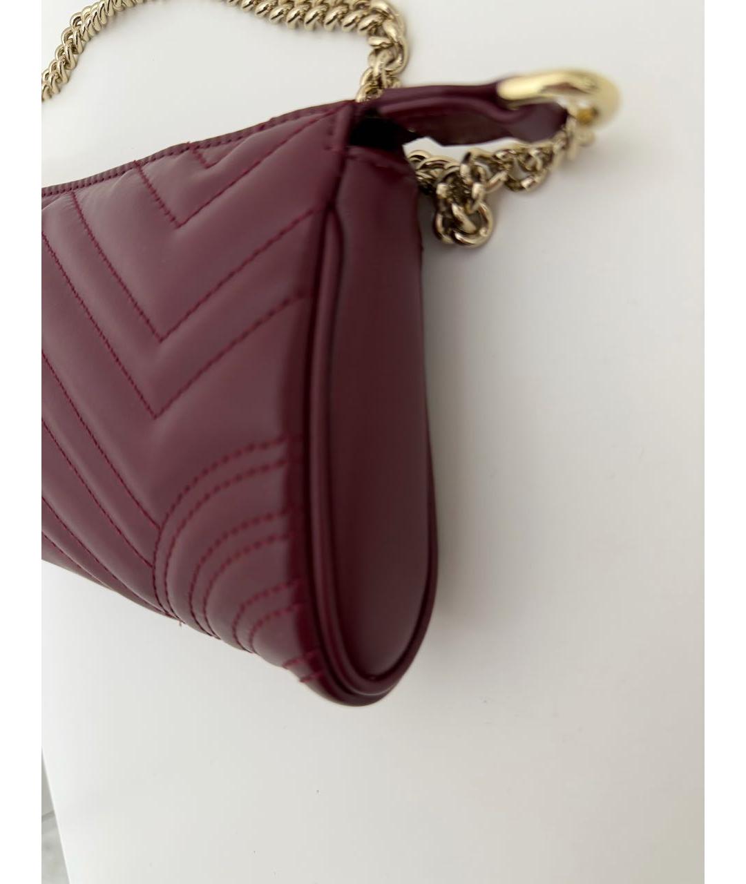 GUCCI Бордовая кожаная сумка с короткими ручками, фото 2