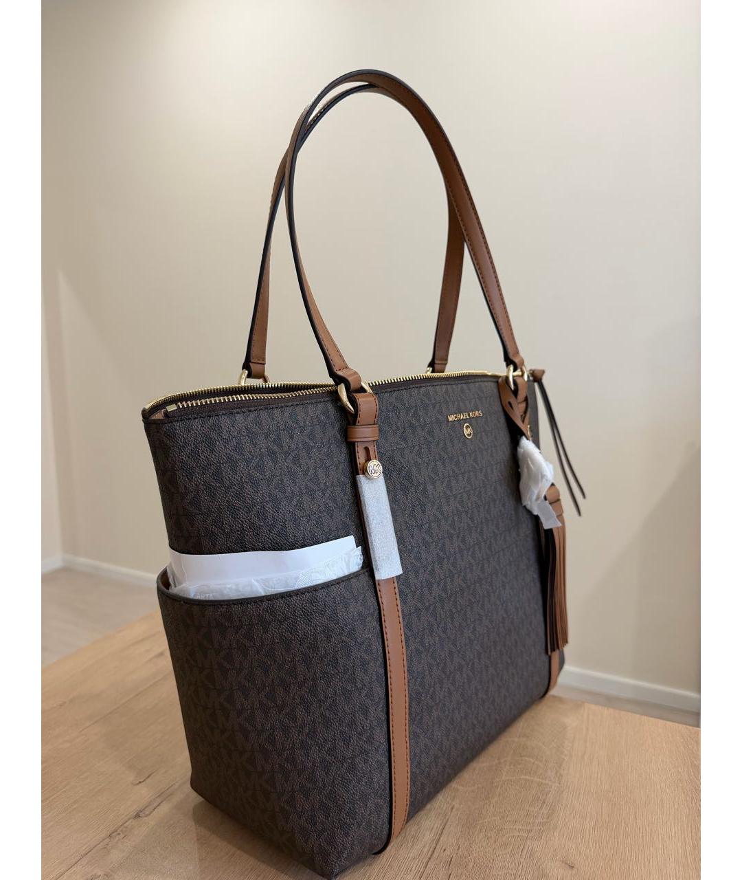 MICHAEL KORS Коричневая сумка тоут, фото 2