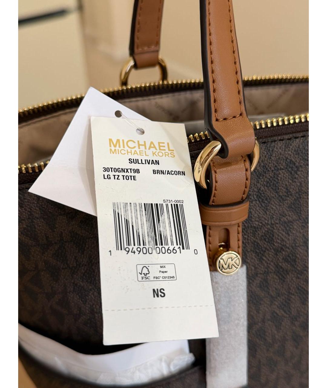 MICHAEL KORS Коричневая сумка тоут, фото 7