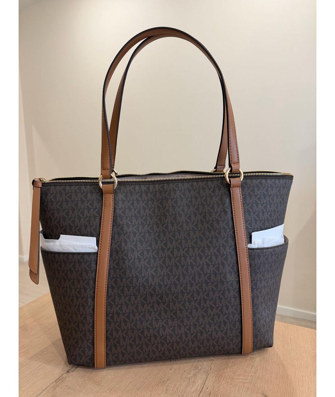 MICHAEL KORS Коричневая сумка тоут, фото 3