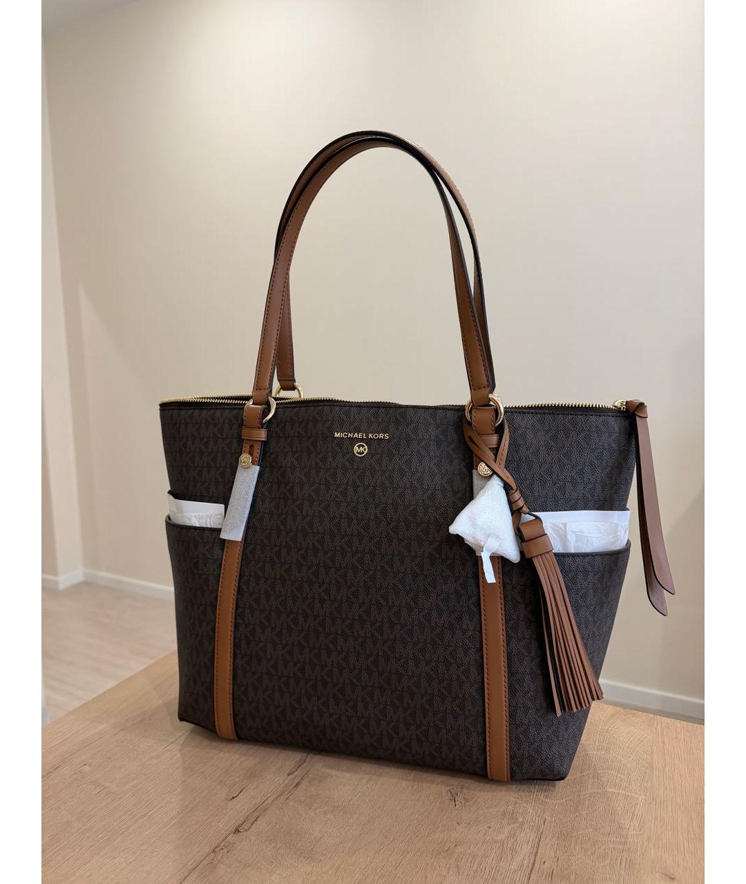 MICHAEL KORS Коричневая сумка тоут, фото 5