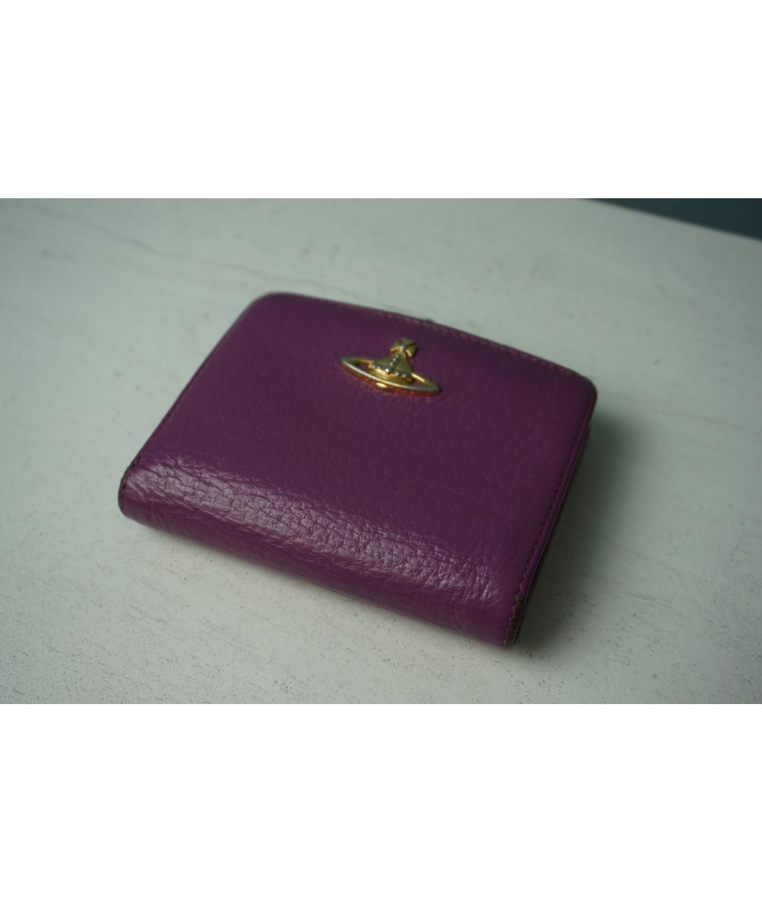 VIVIENNE WESTWOOD Розовый кожаный кошелек, фото 2