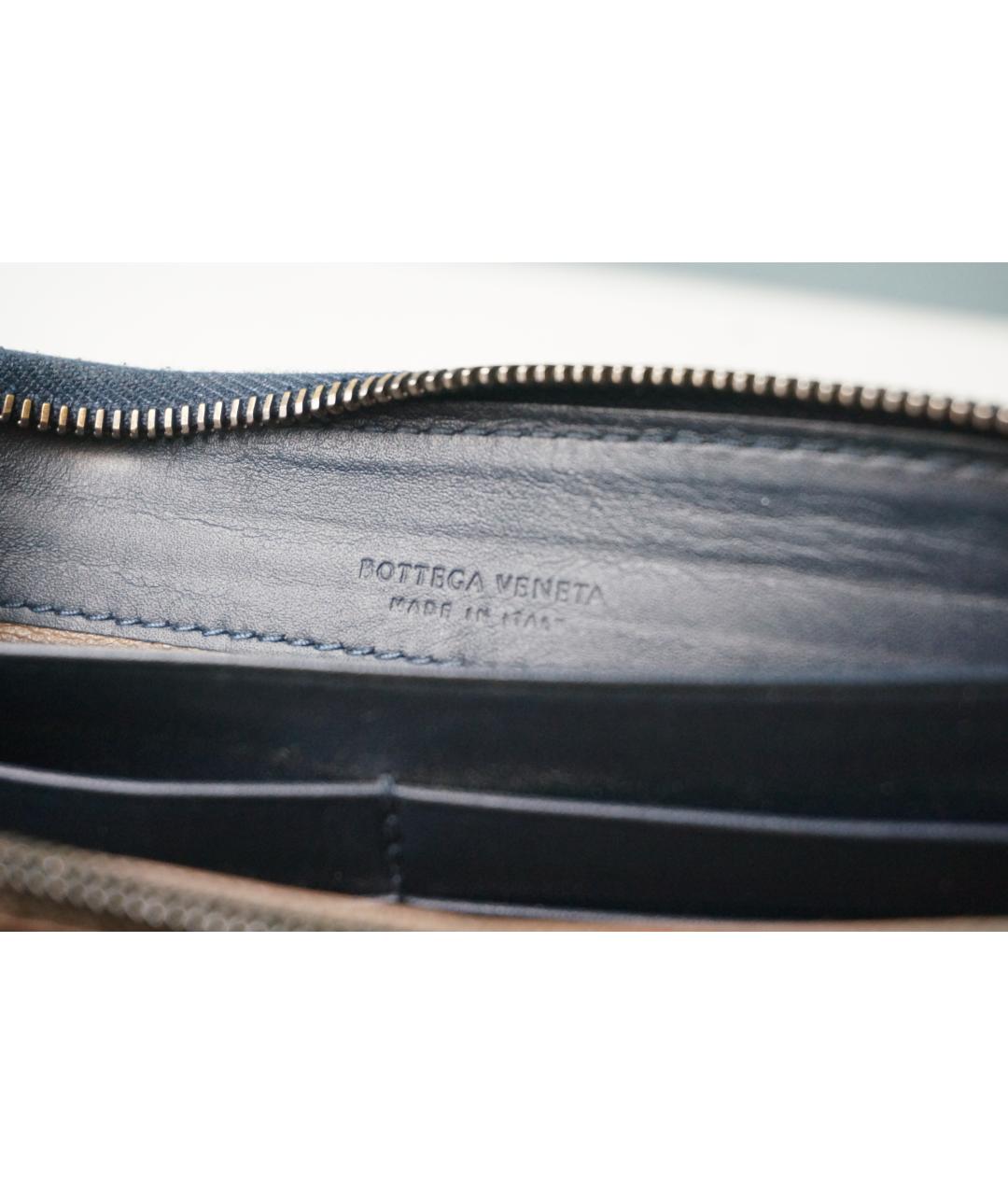 BOTTEGA VENETA Синий кожаный кошелек, фото 3