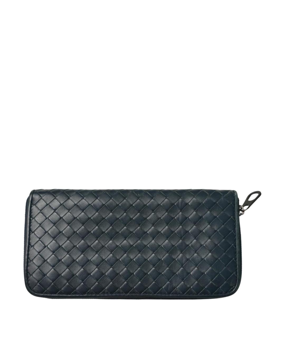 BOTTEGA VENETA Синий кожаный кошелек, фото 1