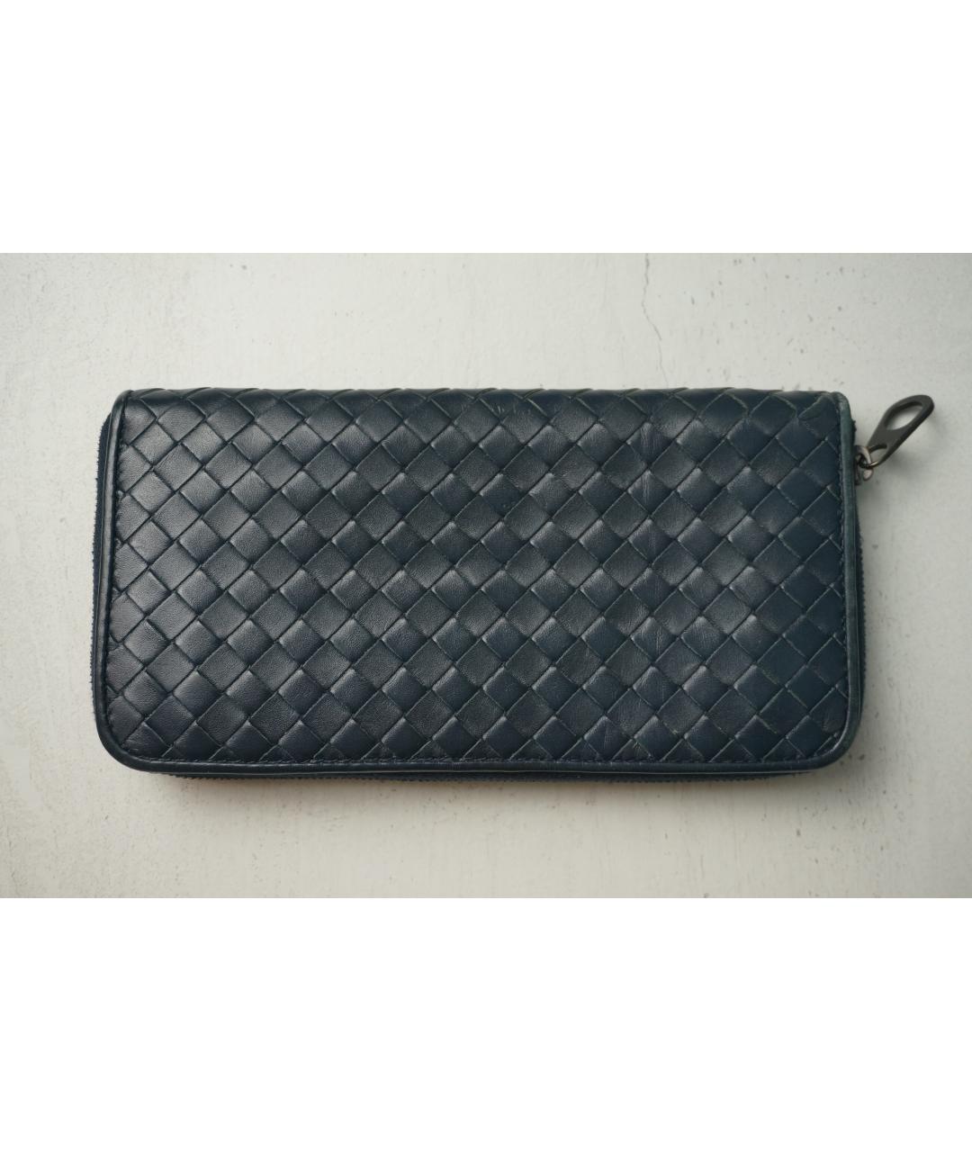 BOTTEGA VENETA Синий кожаный кошелек, фото 5